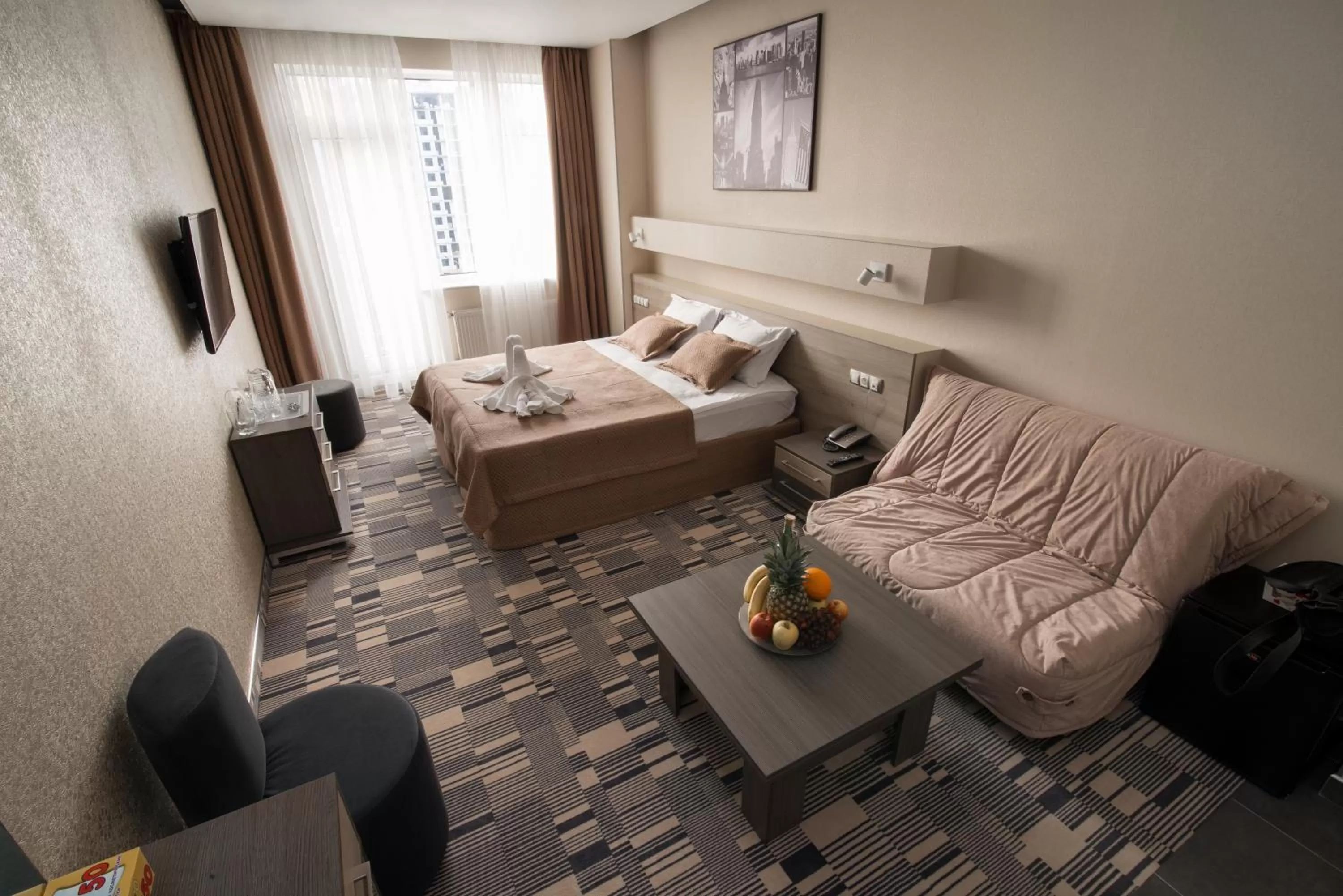 Photo of the whole room, Bed in 12th Floor Apartments