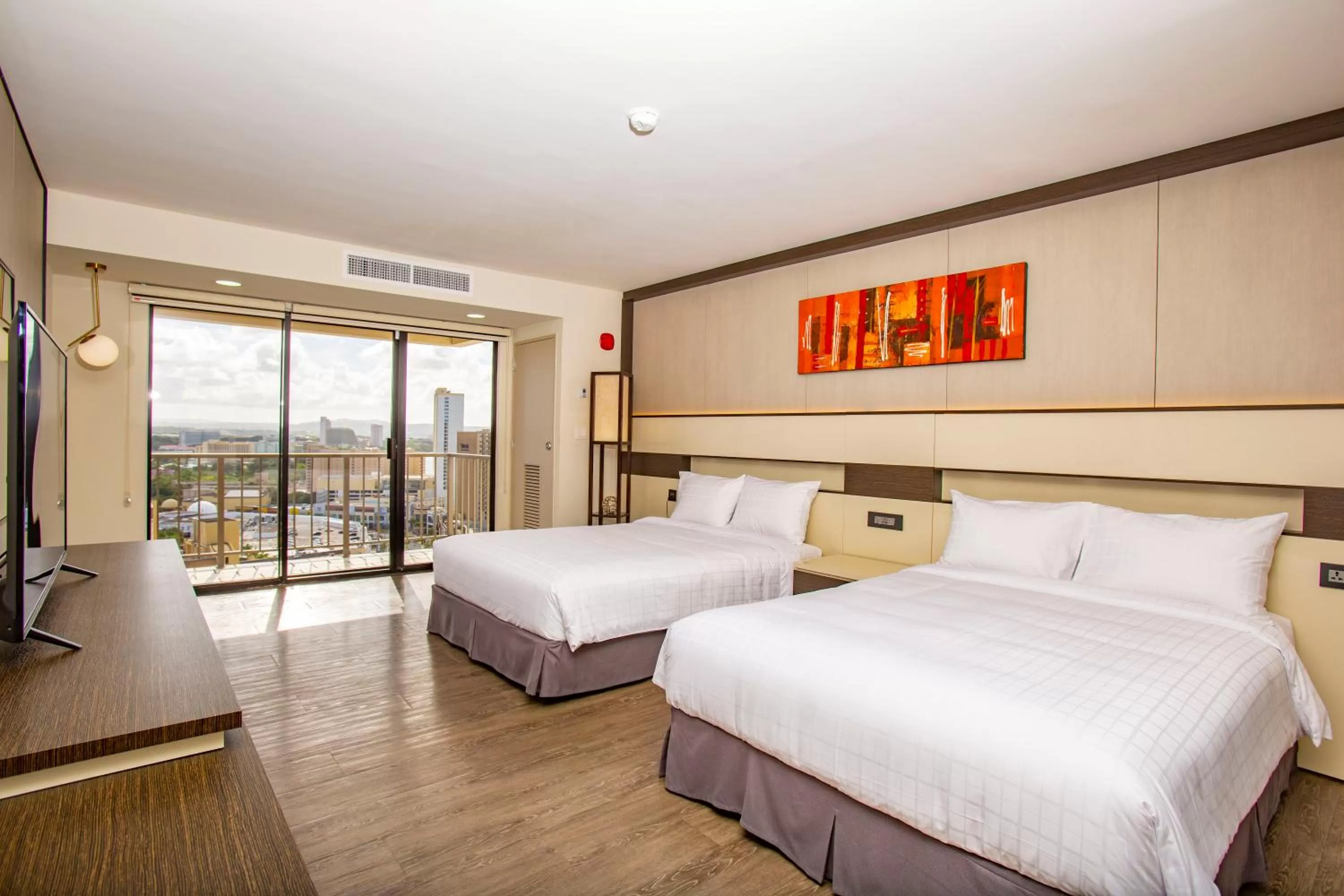 Bed in The Bayview Hotel Guam