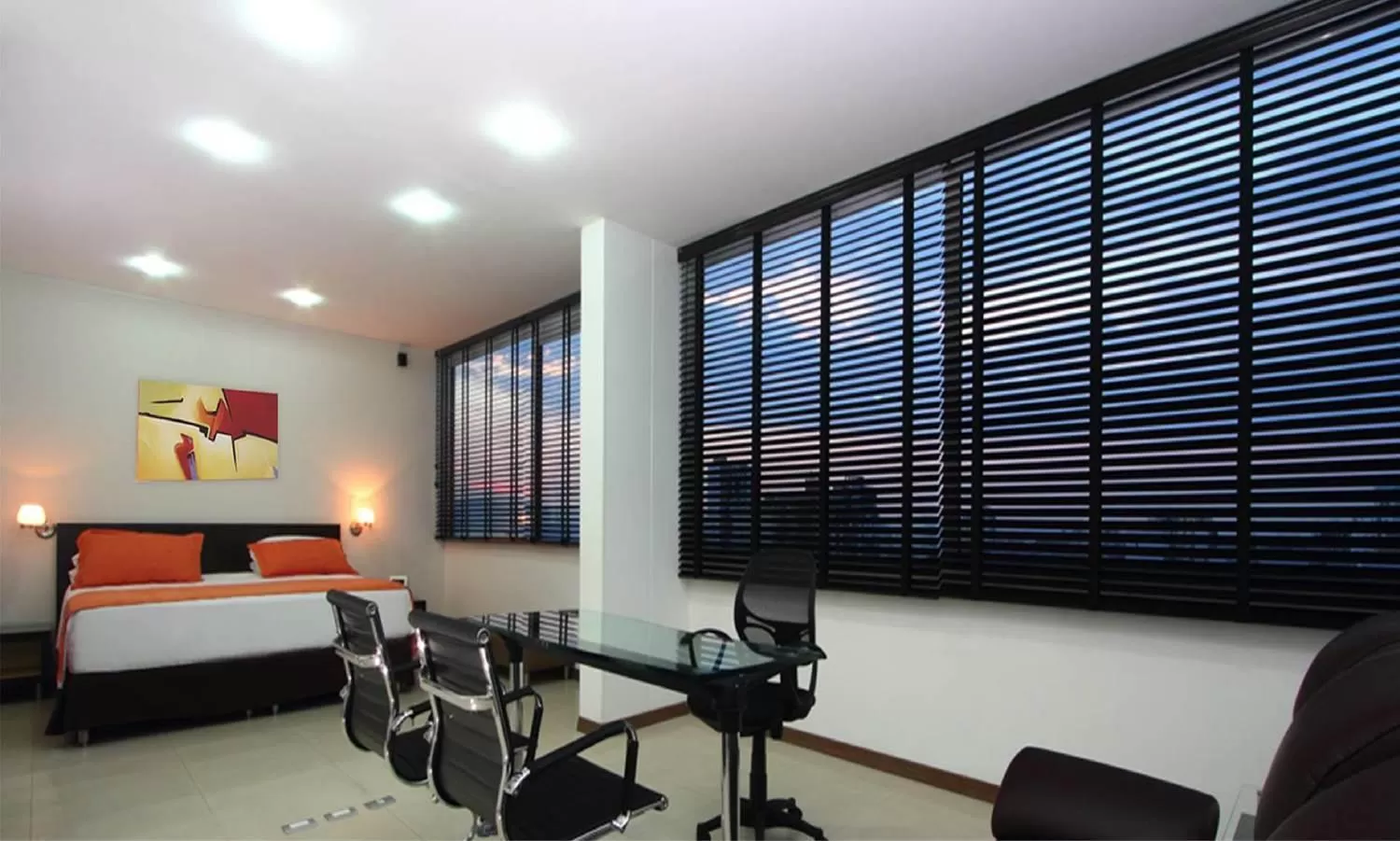 Seating area, Bed in Hotel Chicamocha