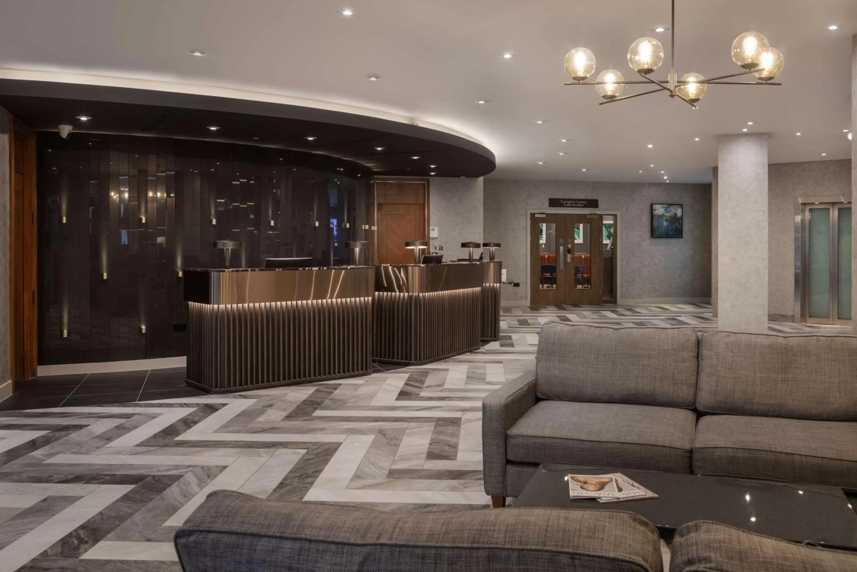 Lobby or reception in Hilton Cardiff