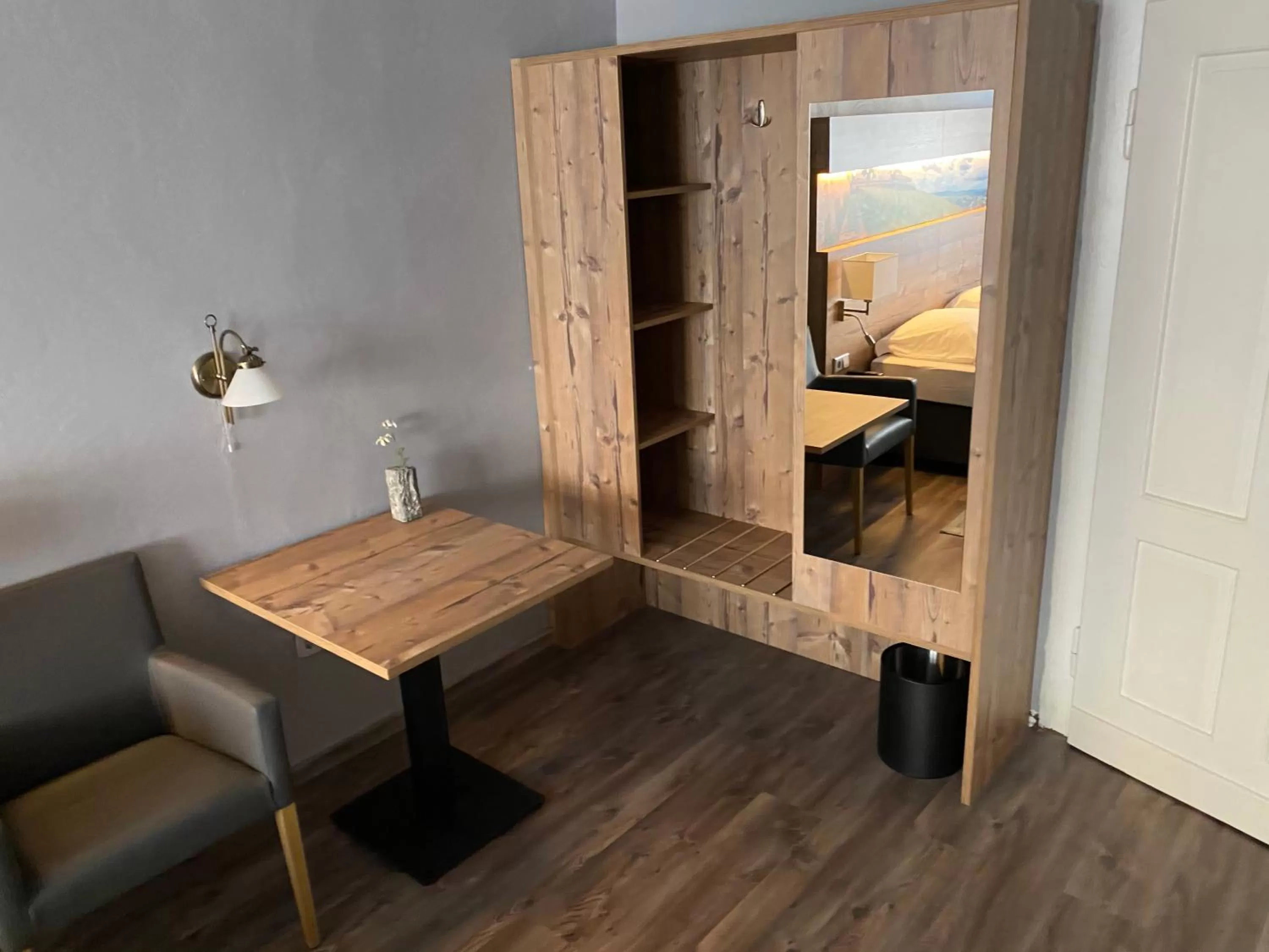 Seating area, Bed in Hotel Blüchertal