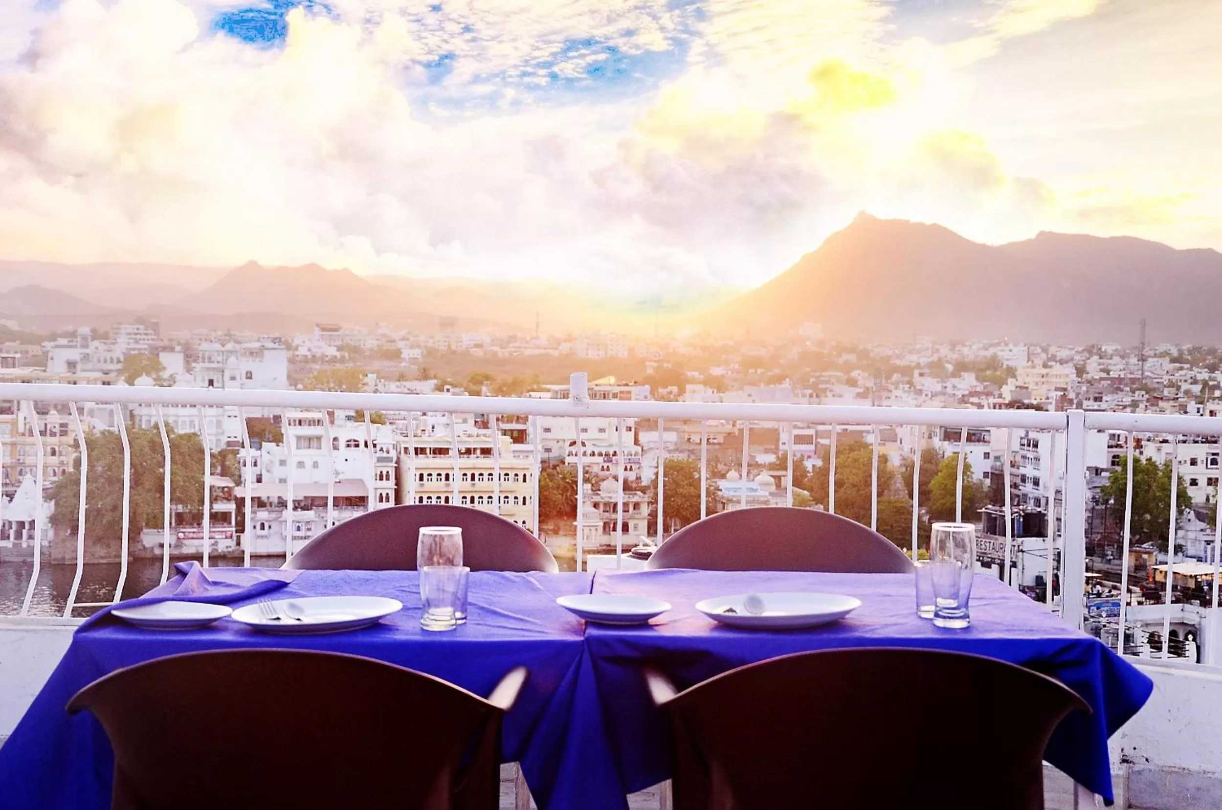 Mountain view in The Lake View Hotel- On Lake Pichola