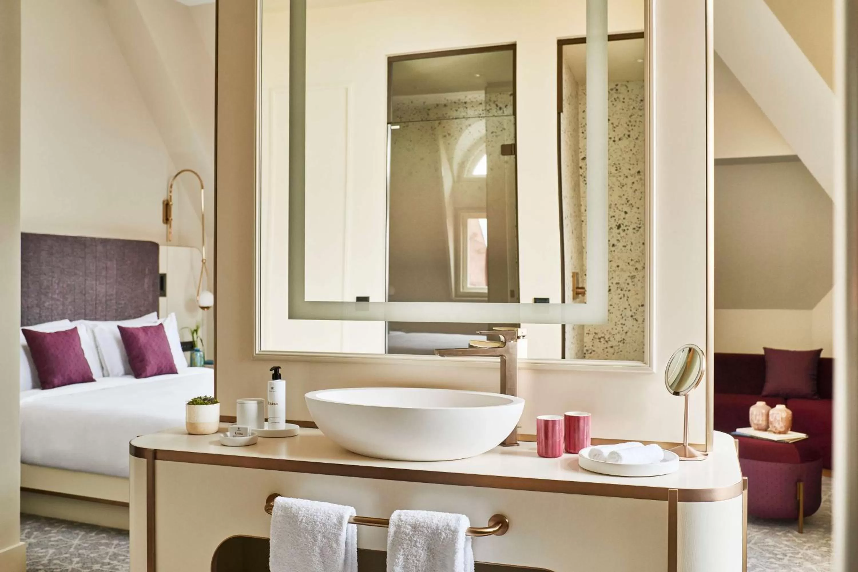 Bathroom, Bed in Andaz Prague, By Hyatt