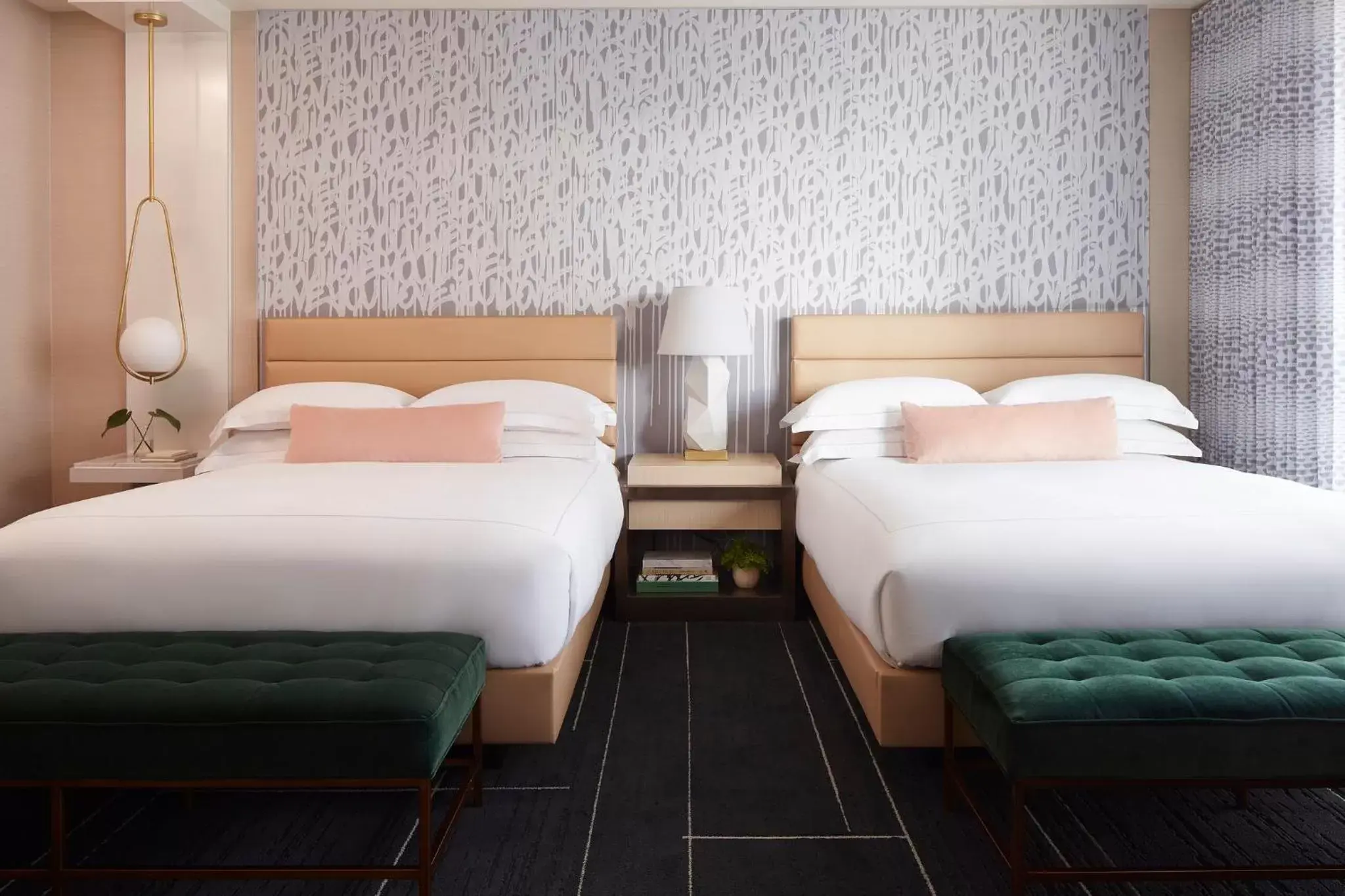 Queen Room with Two Queen Beds and Mobility Accessible Roll-In Shower in Kimpton Hotel Wilshire by IHG Queen Room with Two Queen Beds and Mobility Accessible Roll-In Shower in Kimpton Hotel Wilshire by IHG