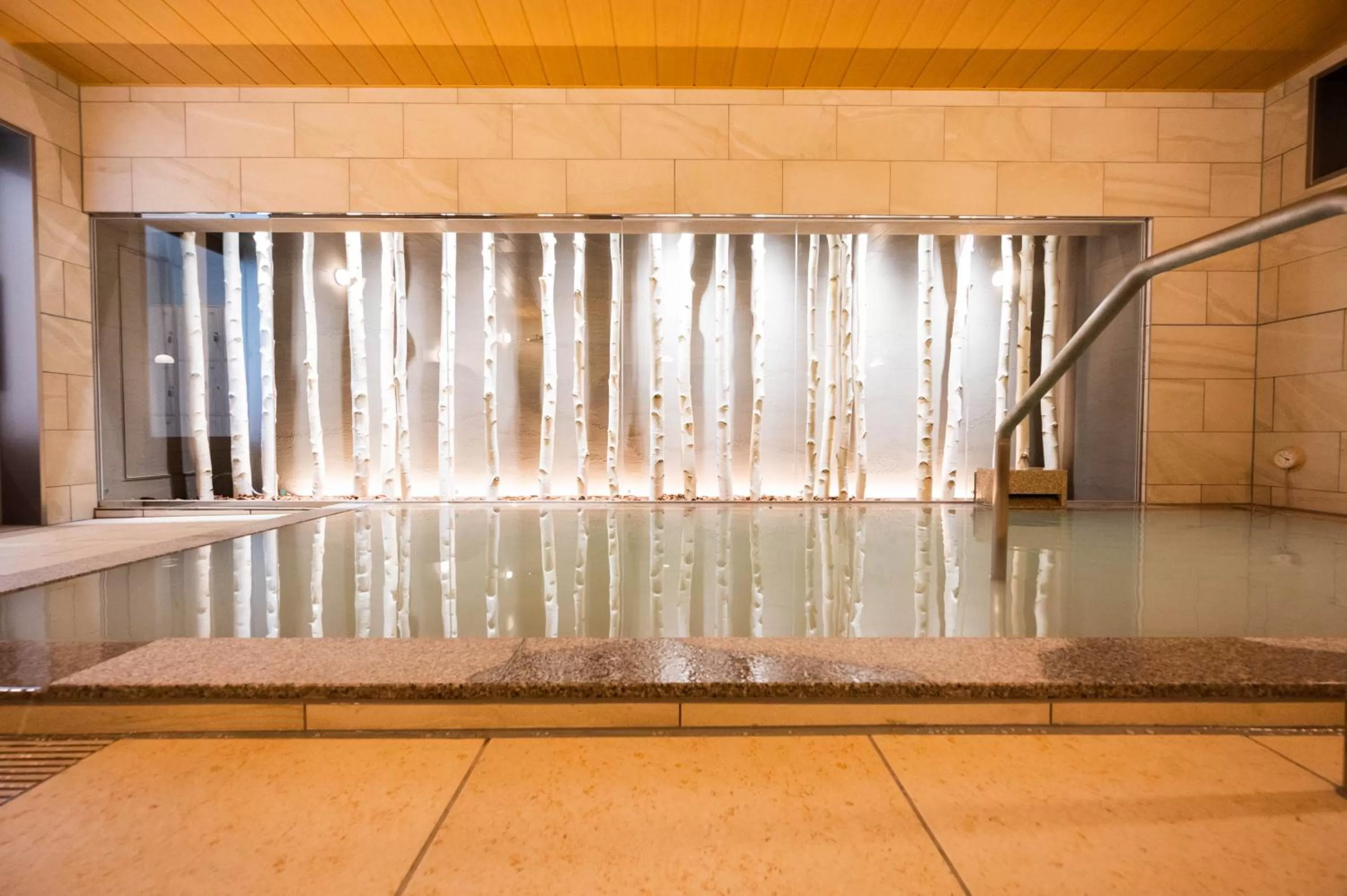 Public Bath in Tabino Hotel lit Matsumoto Milky white Onsen
