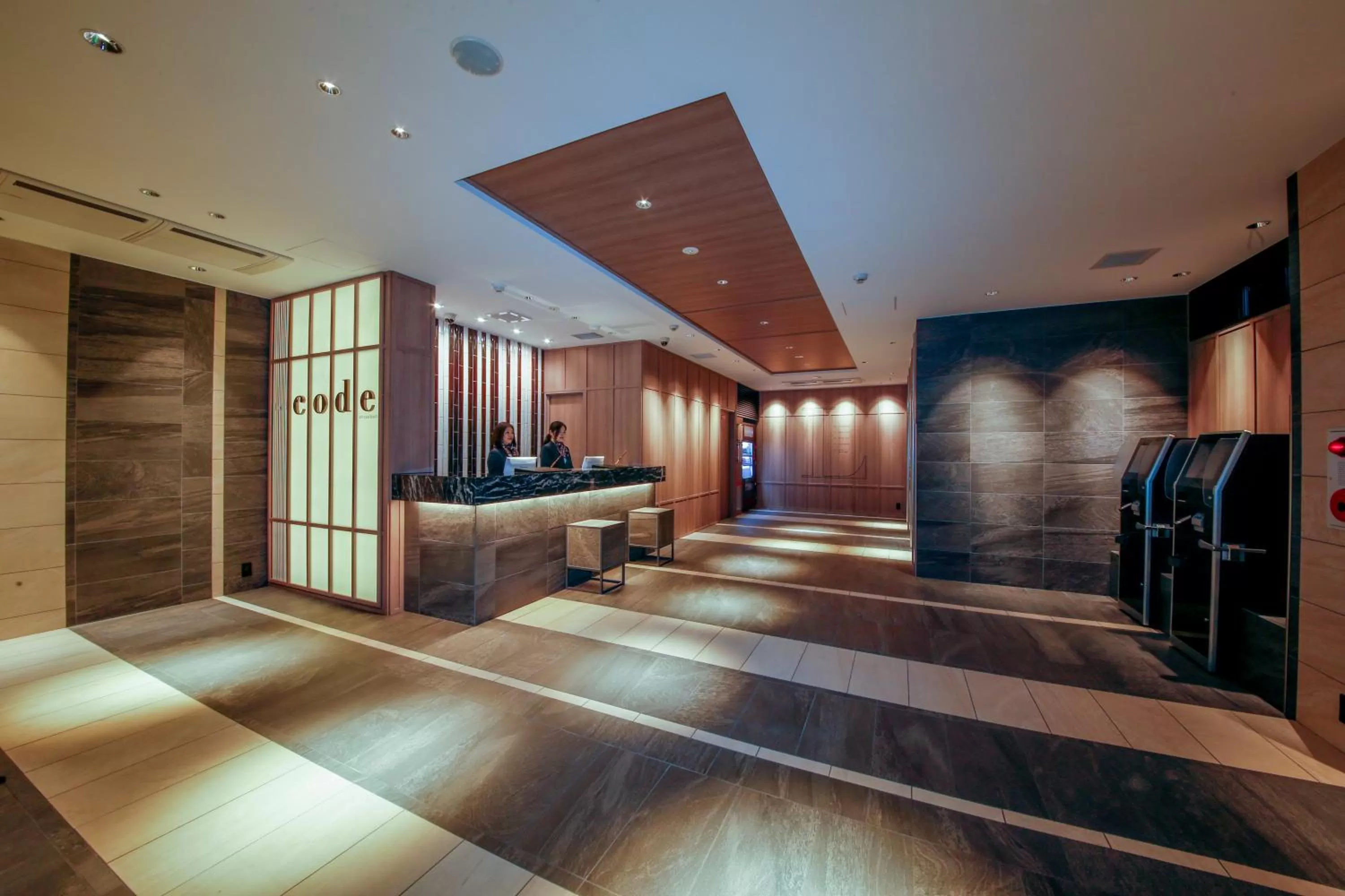Lobby or reception in Hotel Code Shinsaibashi