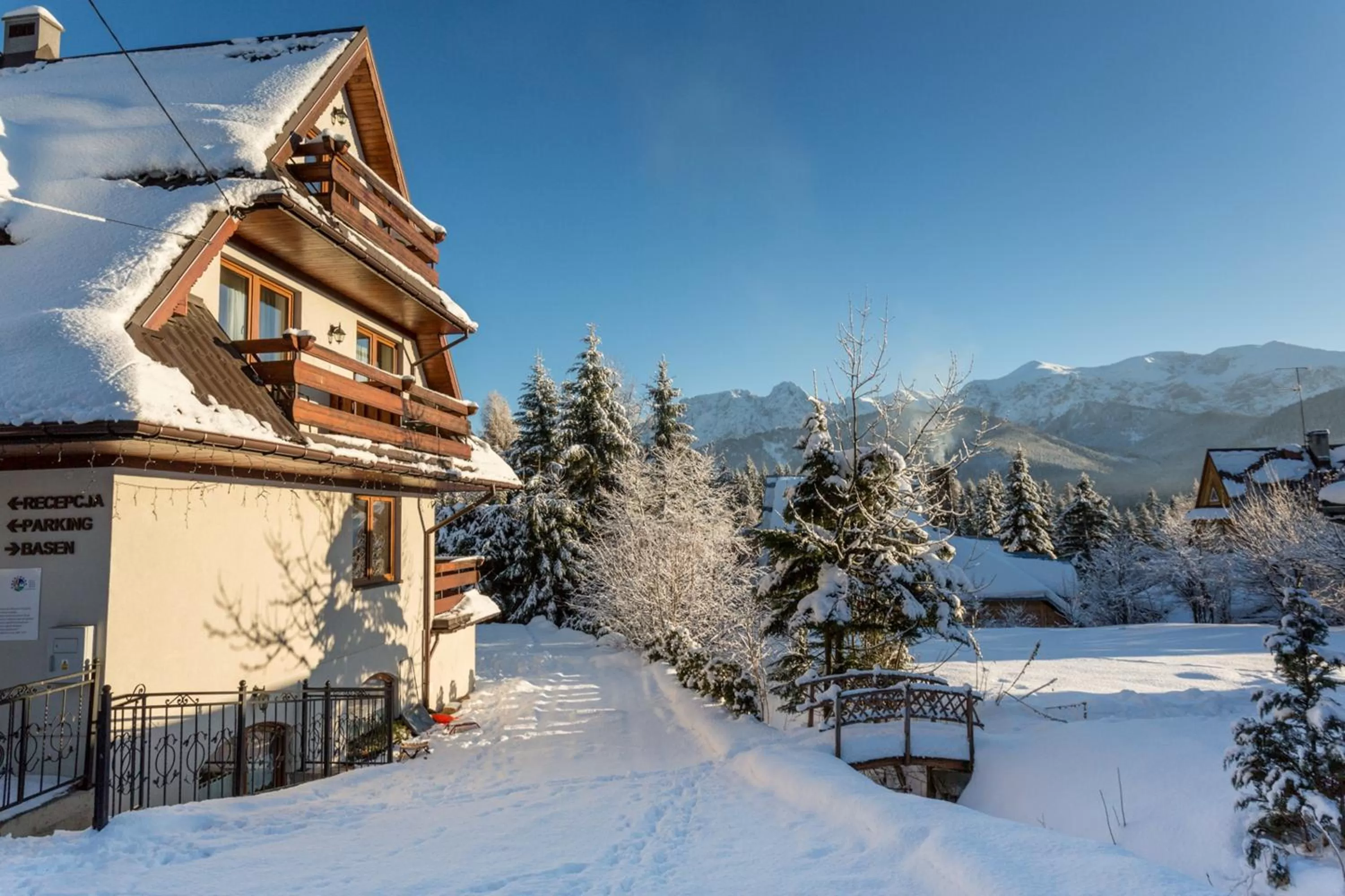 Property building, Winter in Willa Baciarka