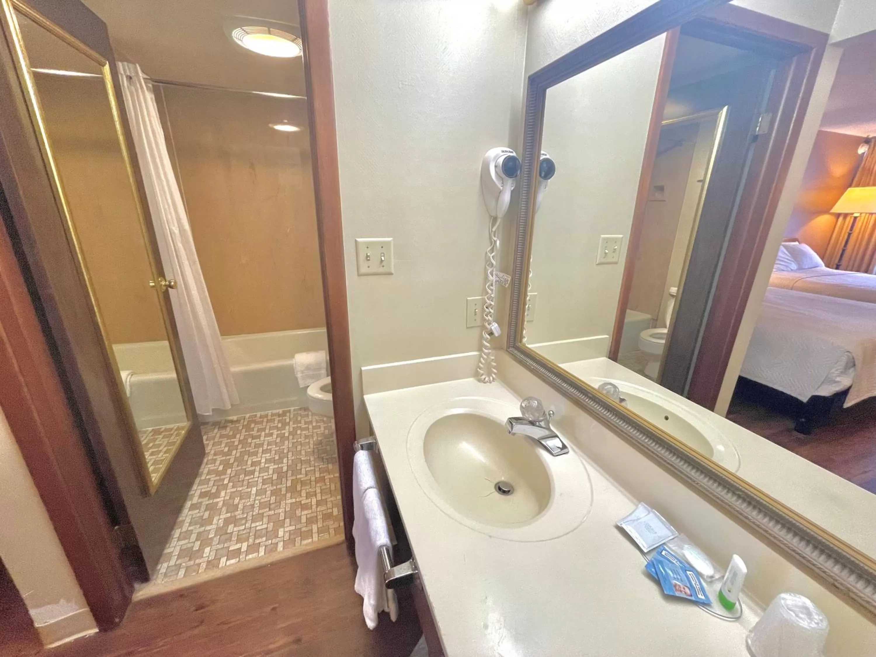 Bathroom, Bed in Eureka Springs Heritage Motel