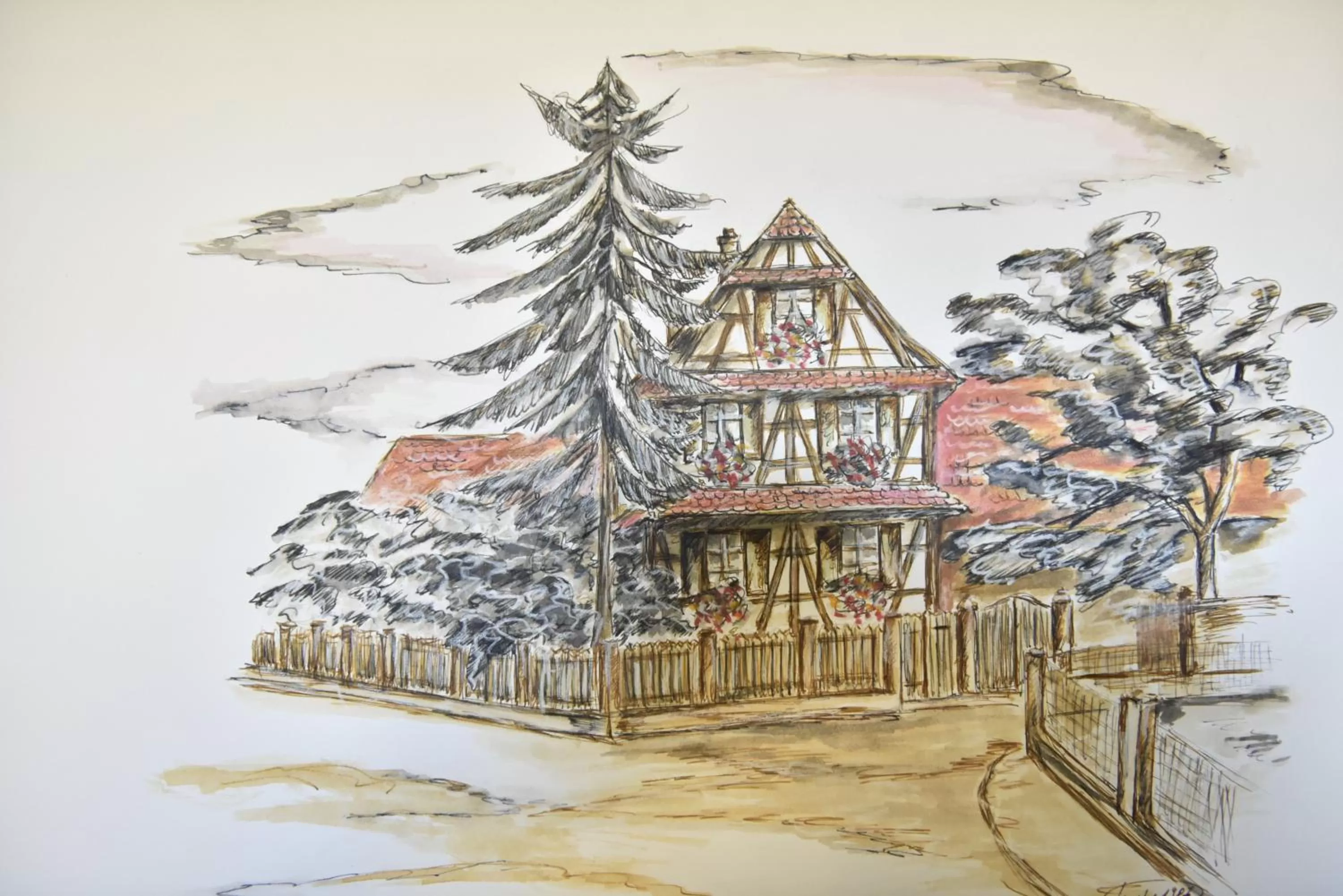 Property building, Winter in Maison d'hôtes Aux Deux Cigognes