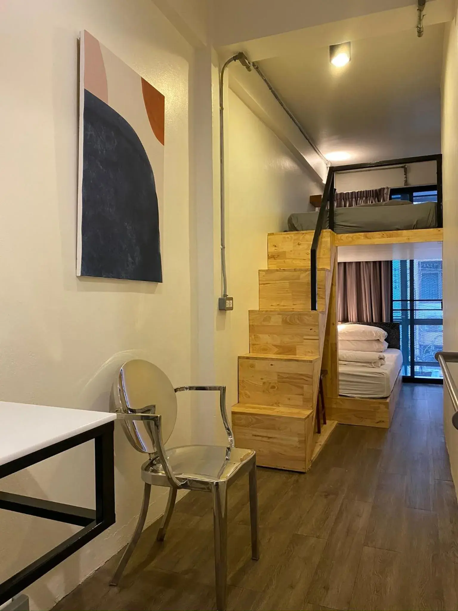 Twin Bunk Bed Room with Private Bathroom in Monomer Hostel Bangkok Twin Bunk Bed Room with Private Bathroom in Monomer Hostel Bangkok