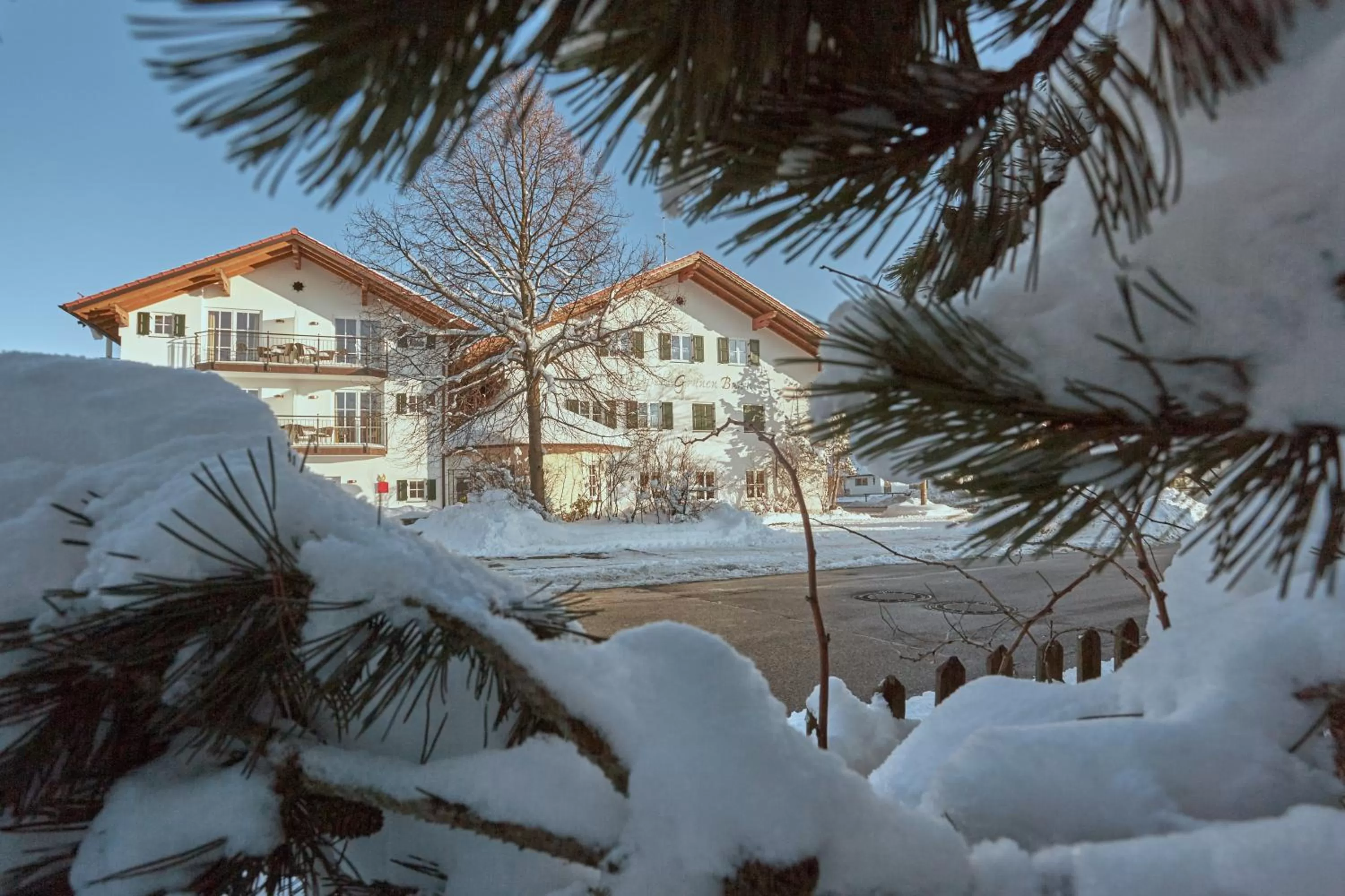 Property building, Winter in Landhotel Grüner Baum