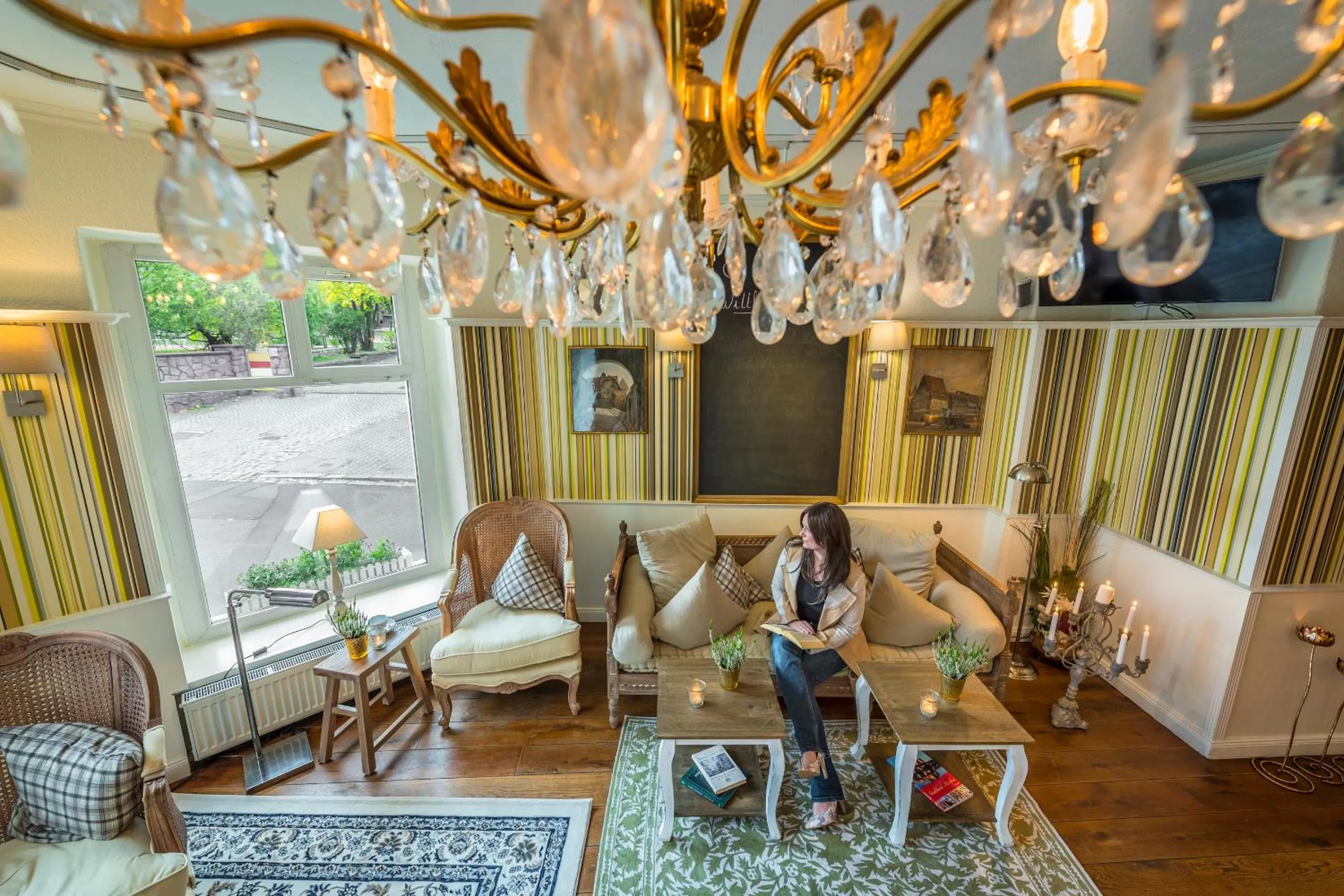 Lobby or reception in Hotel Wellness Goldenes Fass Meißen