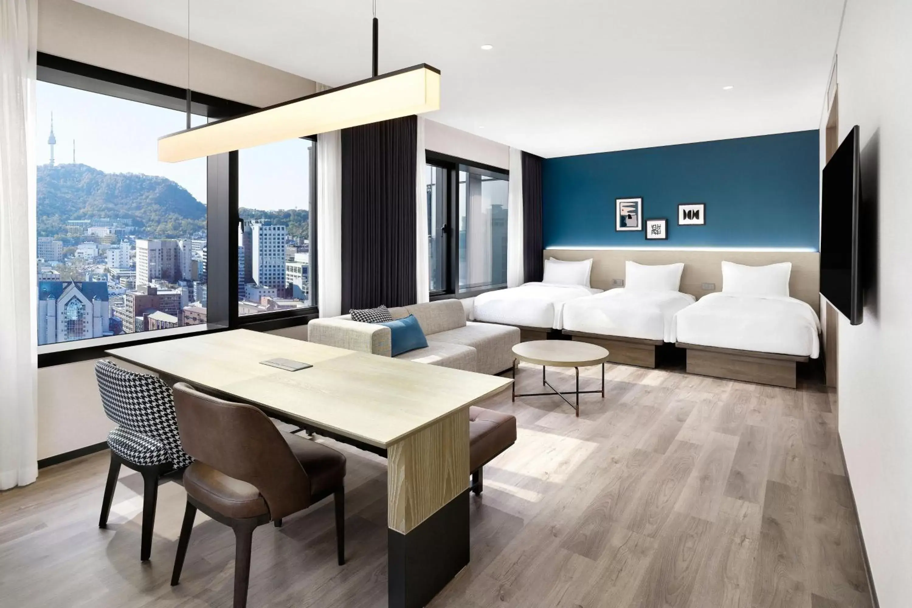 Premier Guest Room with 3 twin Beds - City View in Four Points by Sheraton Josun, Seoul Myeongdong Premier Guest Room with 3 twin Beds - City View in Four Points by Sheraton Josun, Seoul Myeongdong