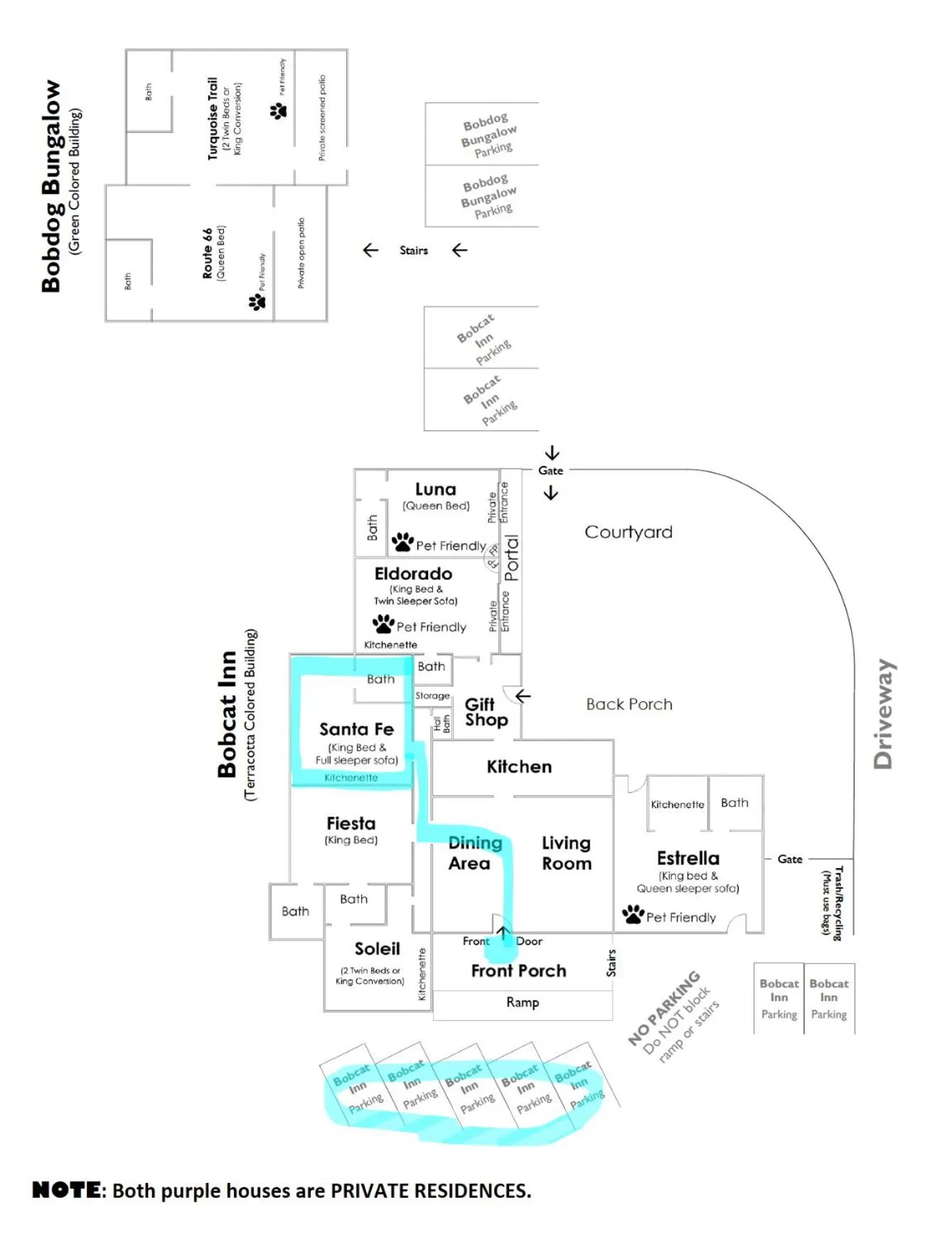 Floor plan in Bobcat Inn