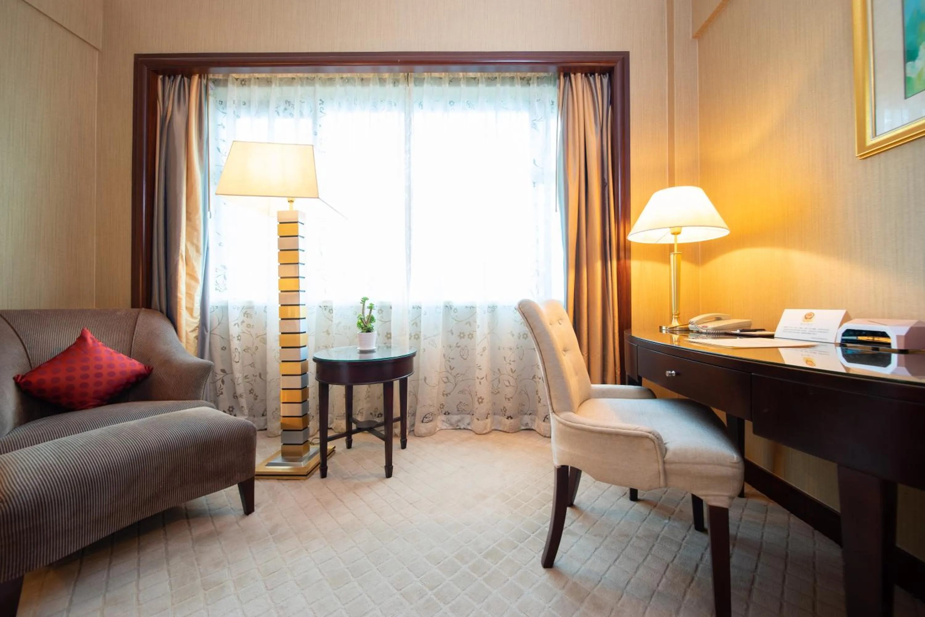 Seating area in Grand International Hotel