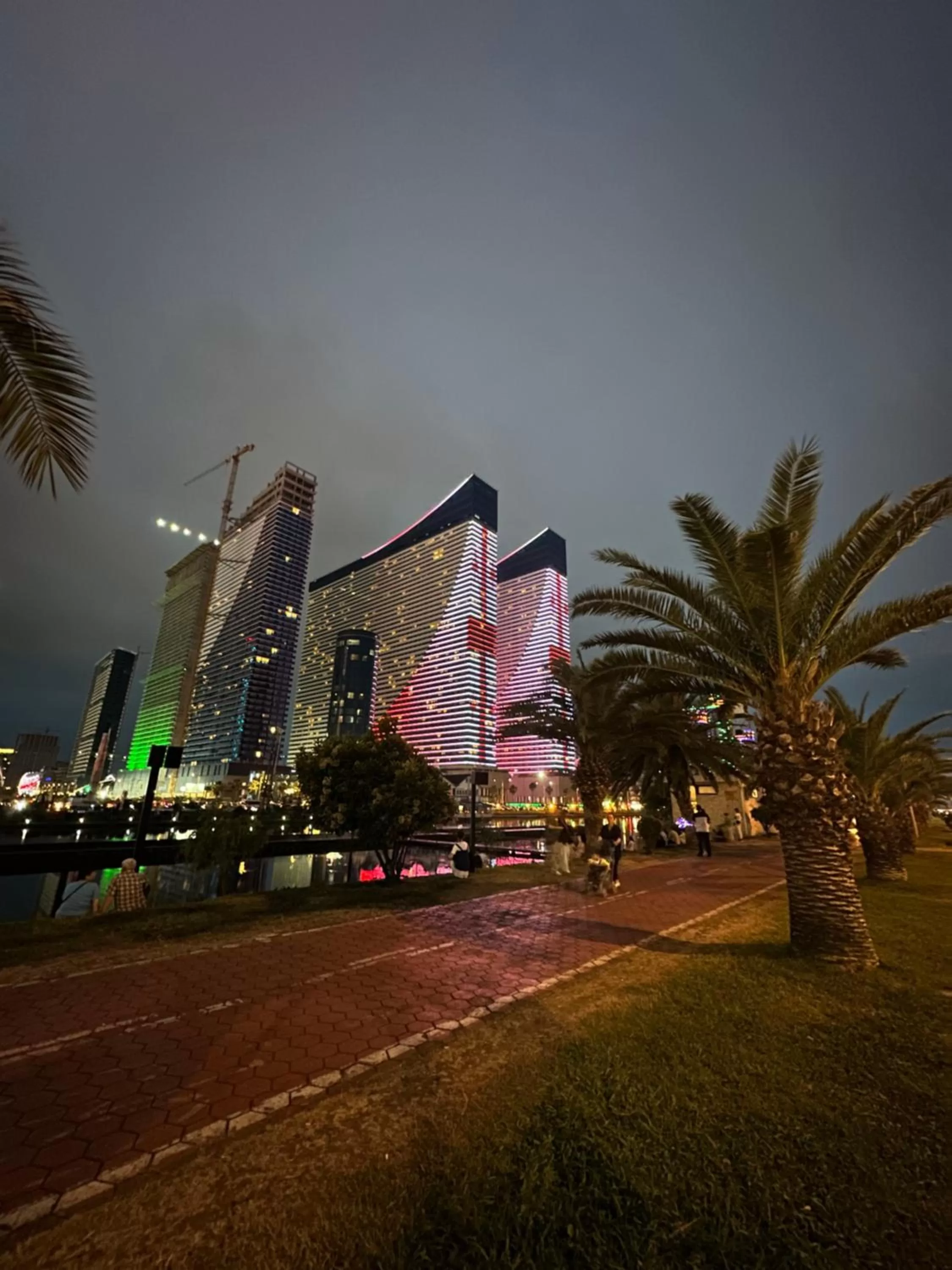 Night, Property Building in Batumi Orbi City Wonderful Sea View