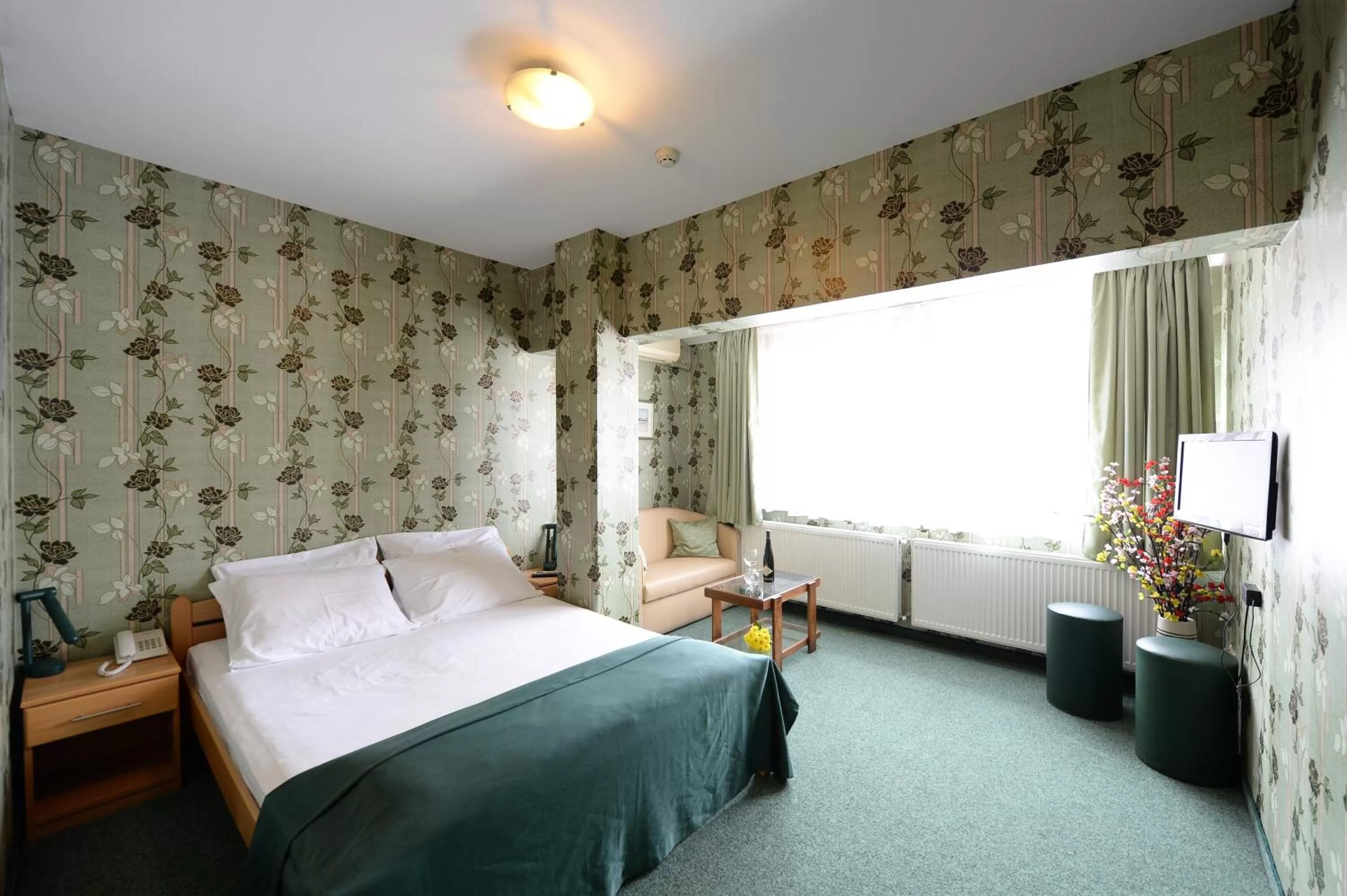 Seating area, Bed in Hotel Slodes