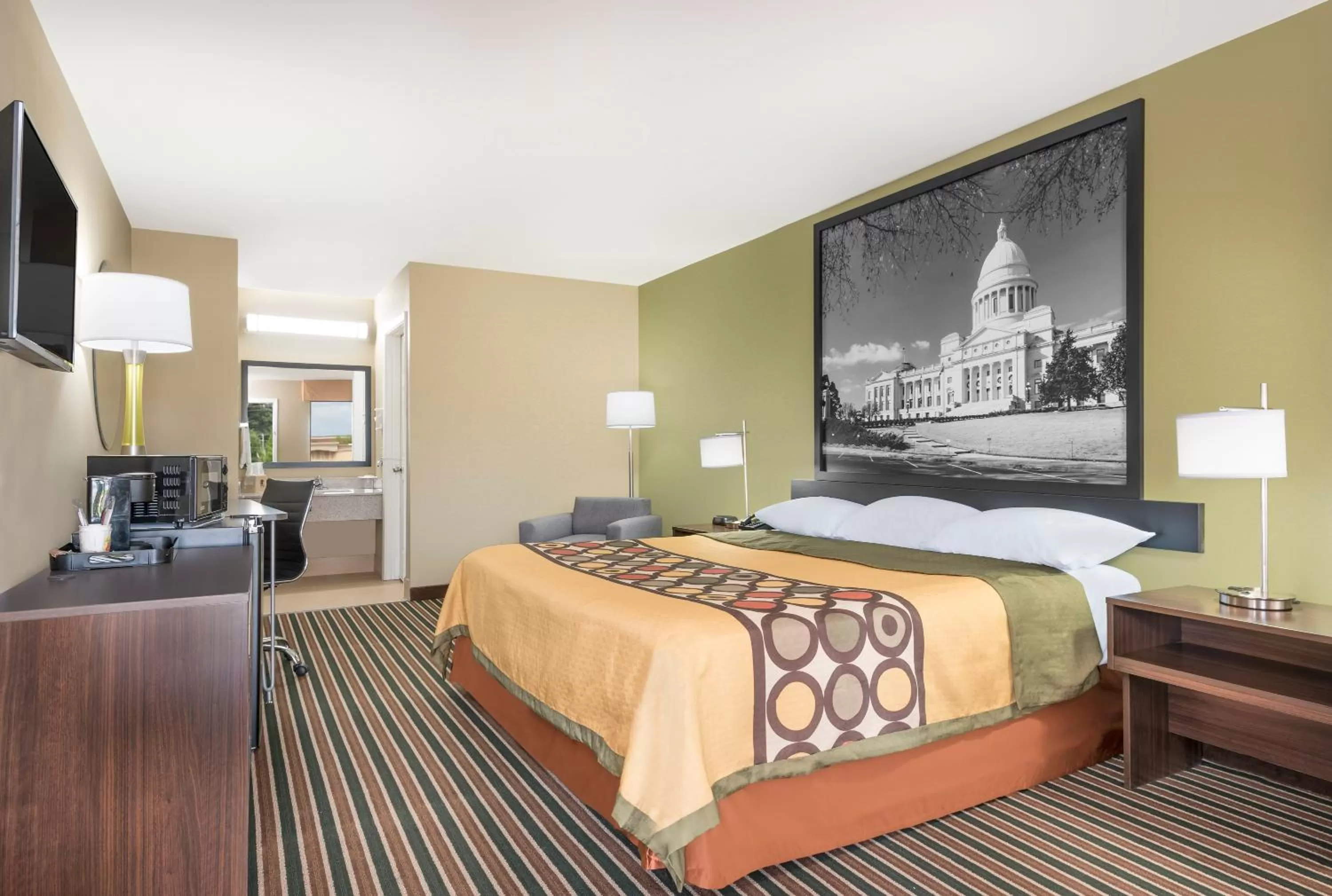 Bed in Super 8 by Wyndham Bryant Little Rock Area