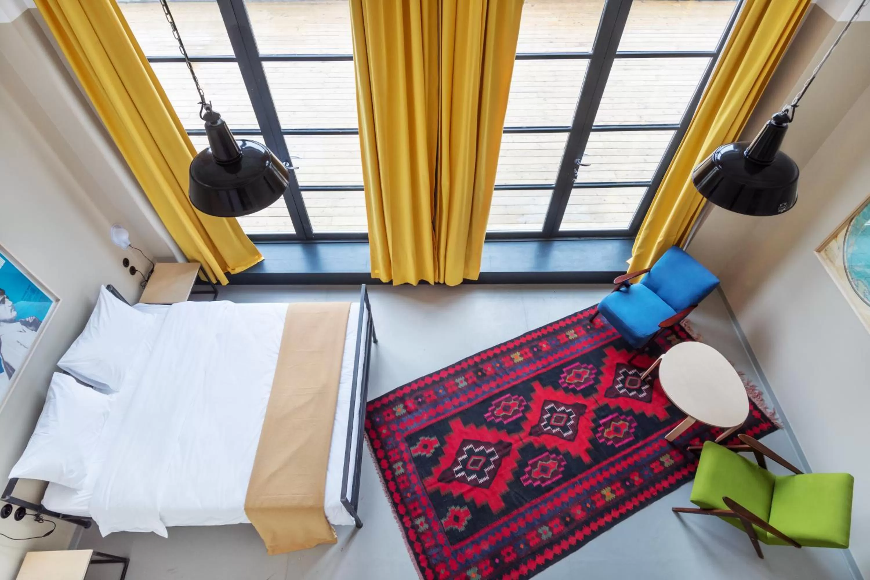 Balcony/Terrace, Bed in Fabrika Hostel & Suites