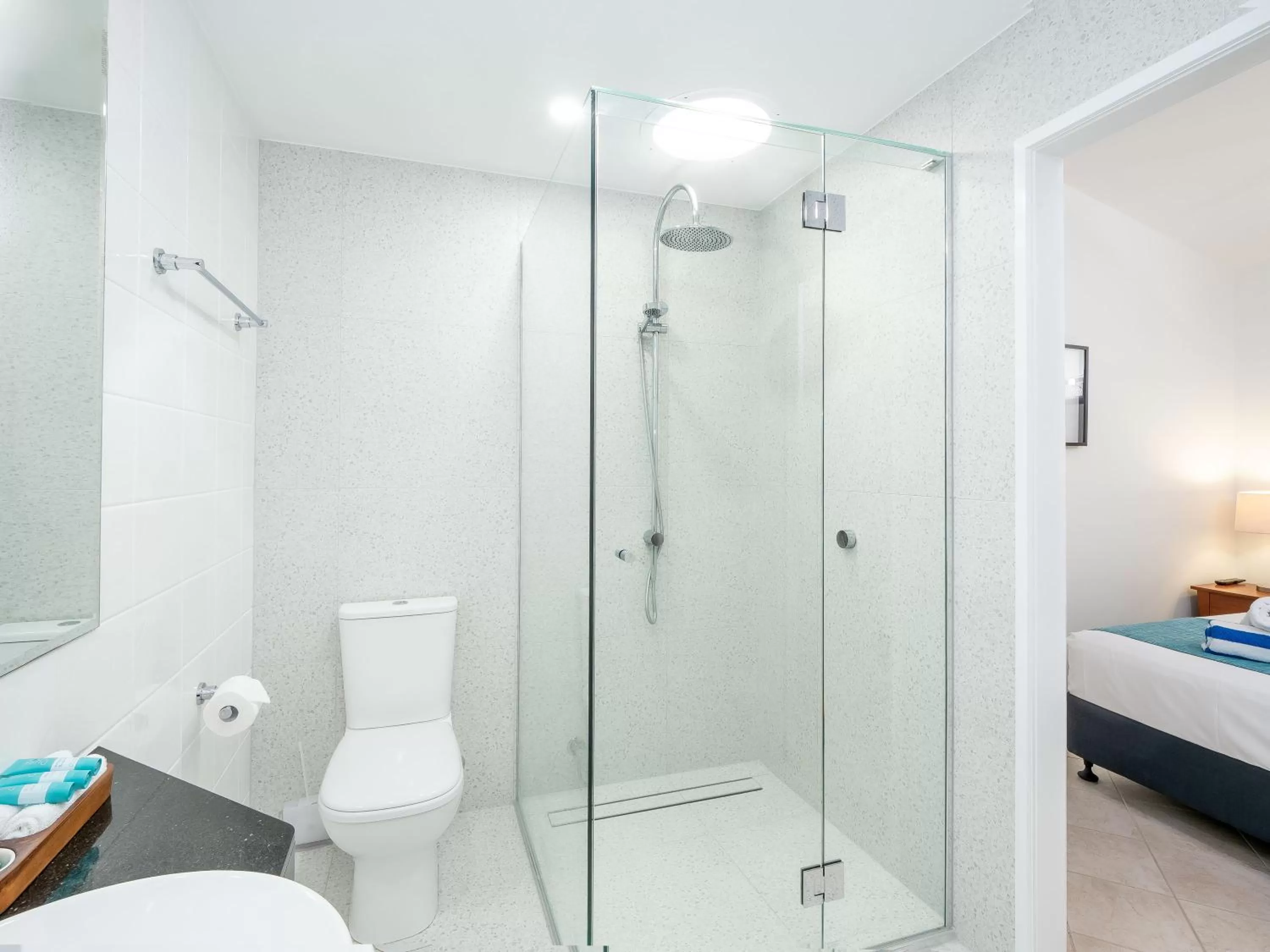 Shower, Bed in Saltwater Luxury Apartments