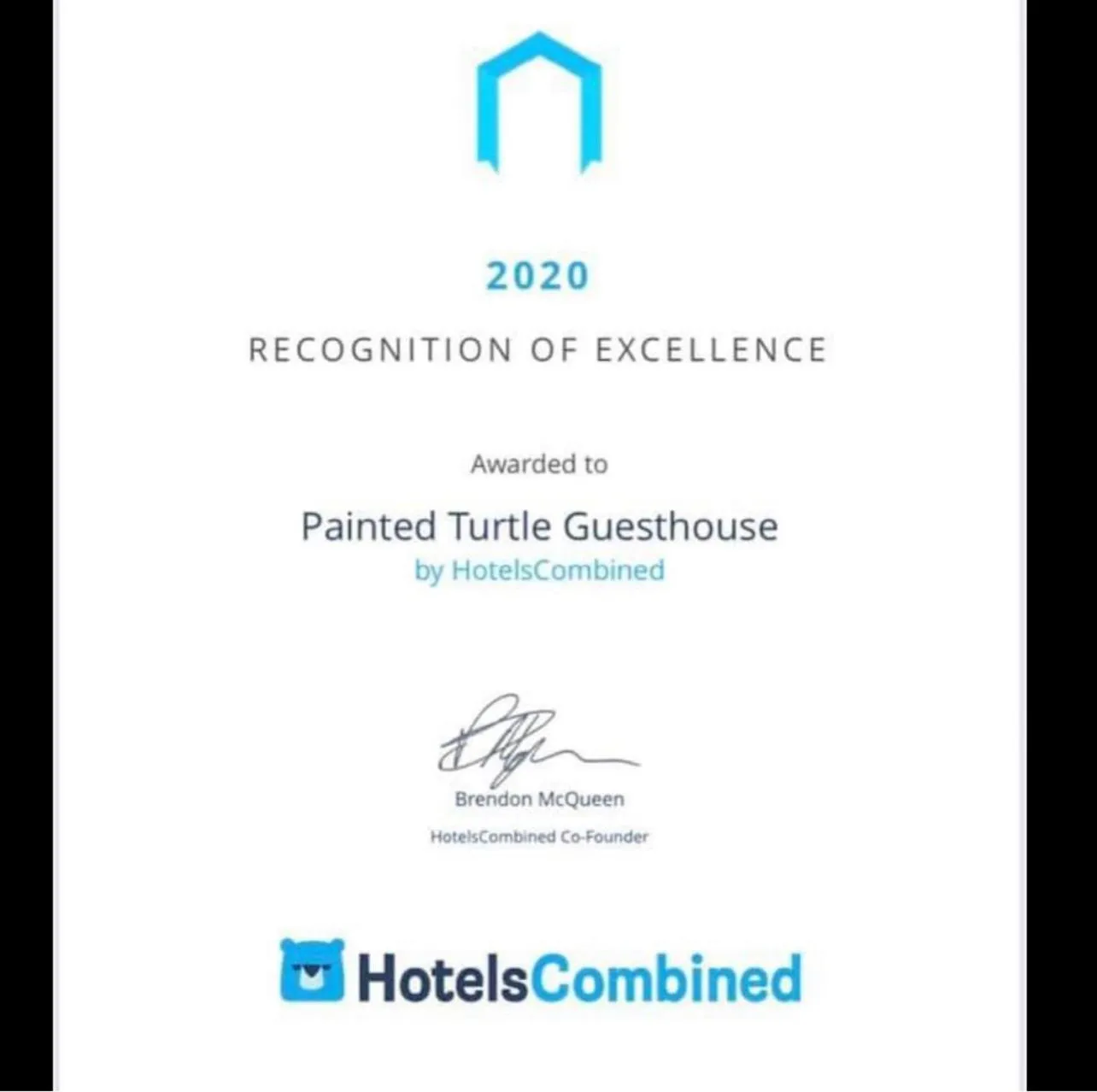 Certificate/Award in Painted Turtle Guesthouse