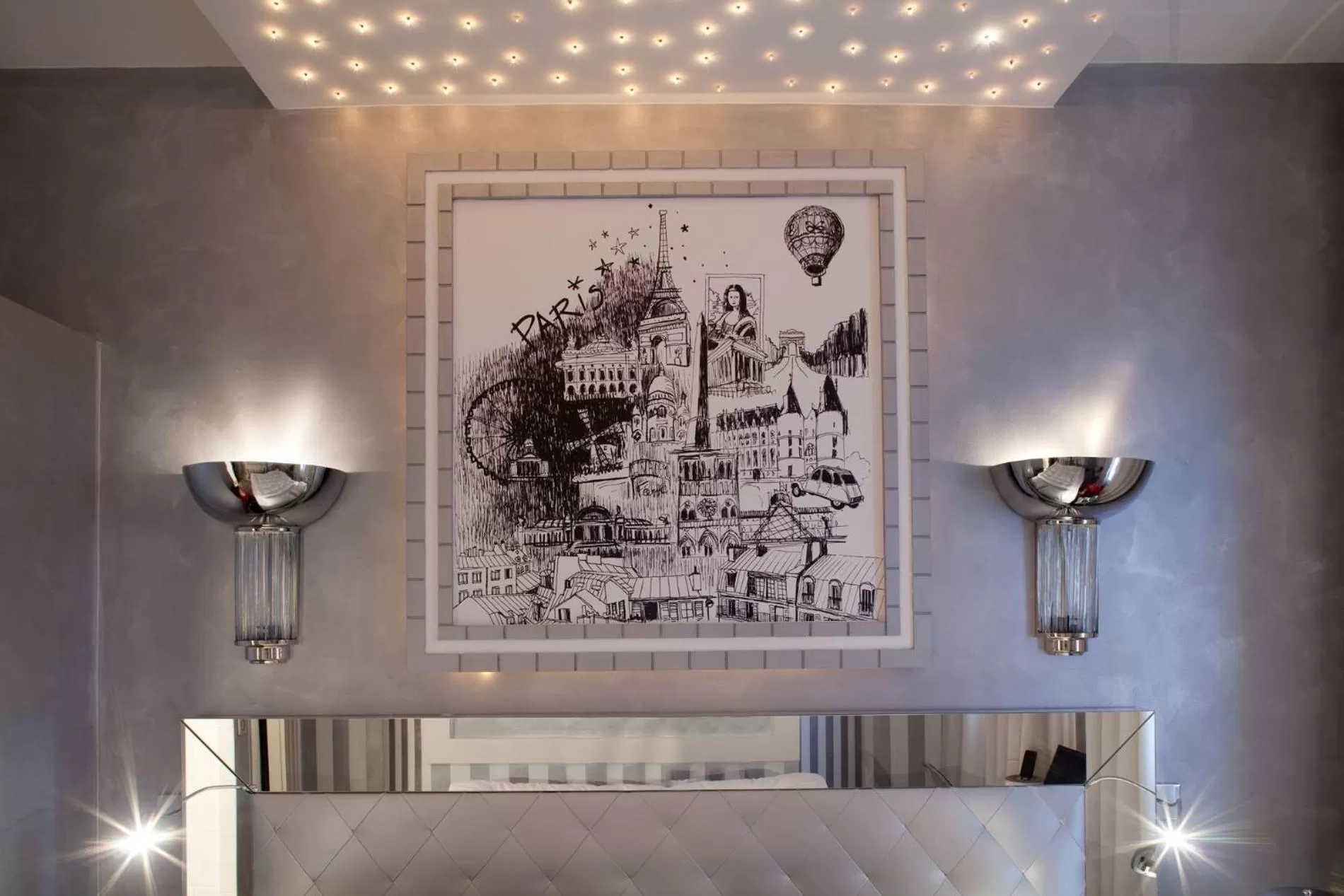 Decorative detail, Bed in Petit Madeleine Hôtel