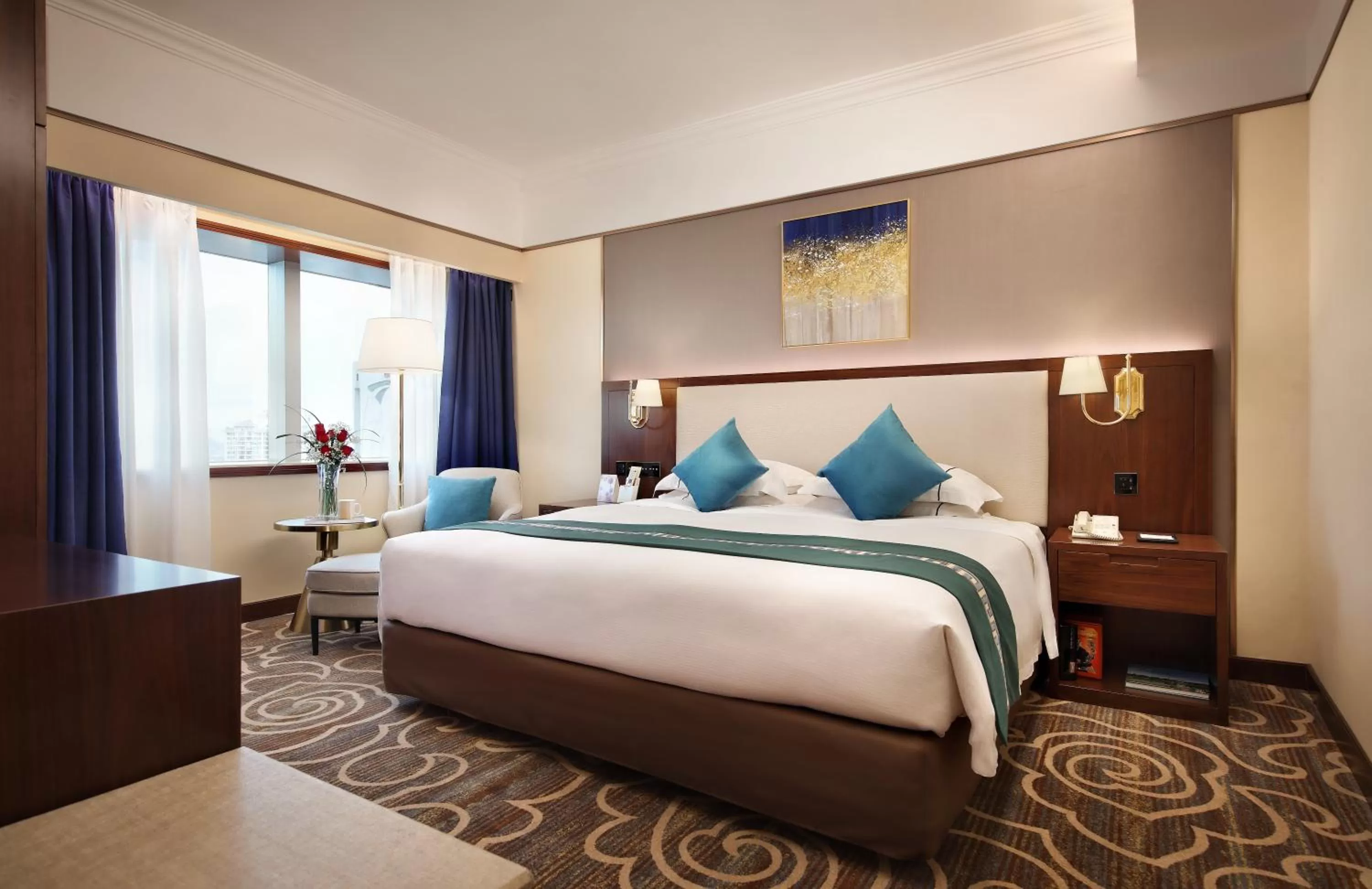 Decorative detail, Bed in Asia International Hotel Guangdong