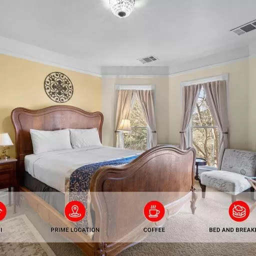 Bed in Hennessey House Bed and Breakfast