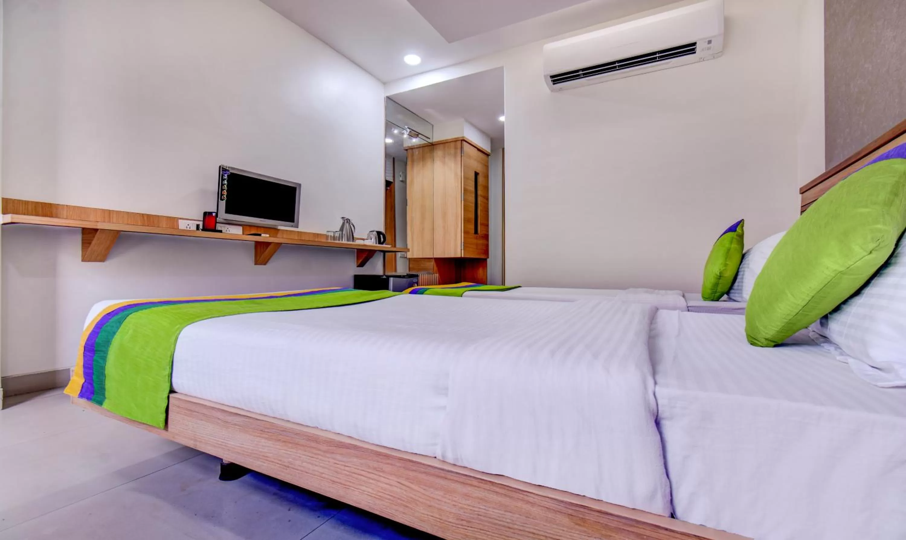 Bedroom, Bed in Treebo Trend Admiral Suites New Usmanpura