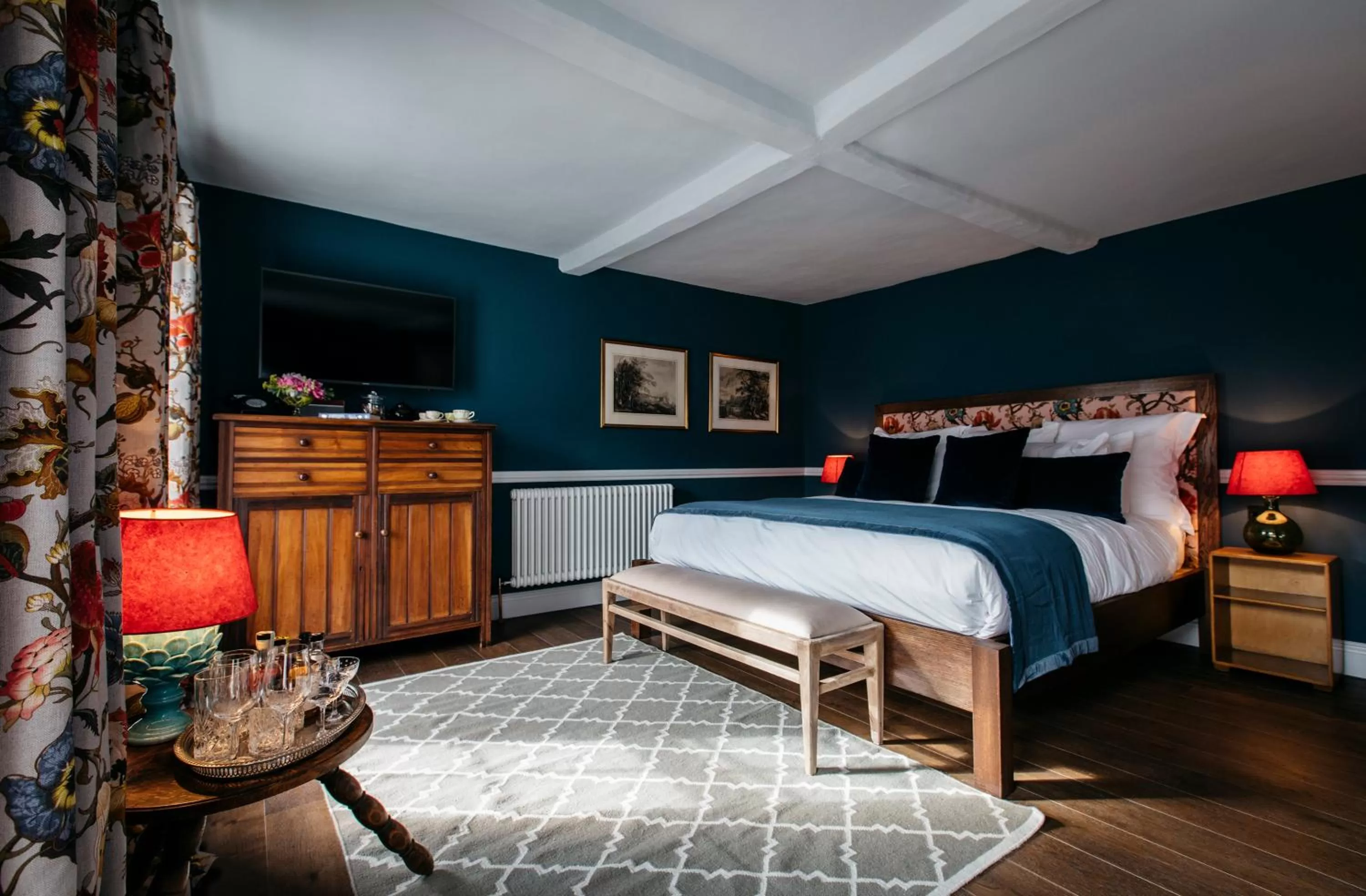 Bed in The Bower House, Restaurant & Rooms