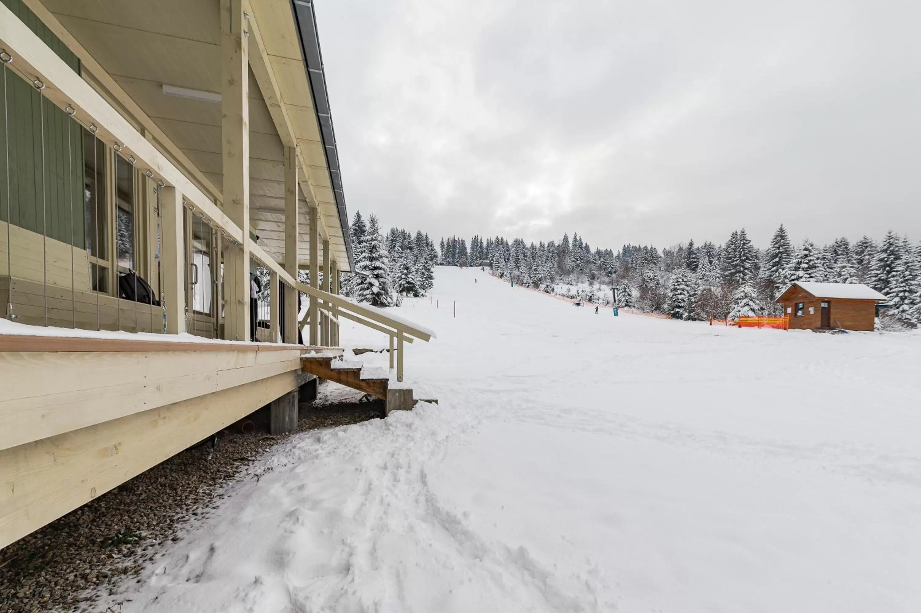 Skiing, Winter in Mountain-Rest Pension