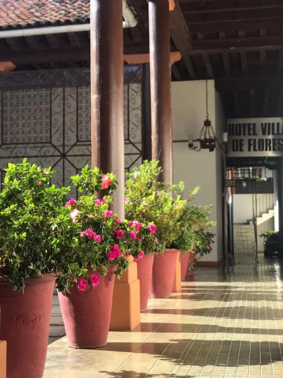 Facade/entrance in Hotel Villa de Flores