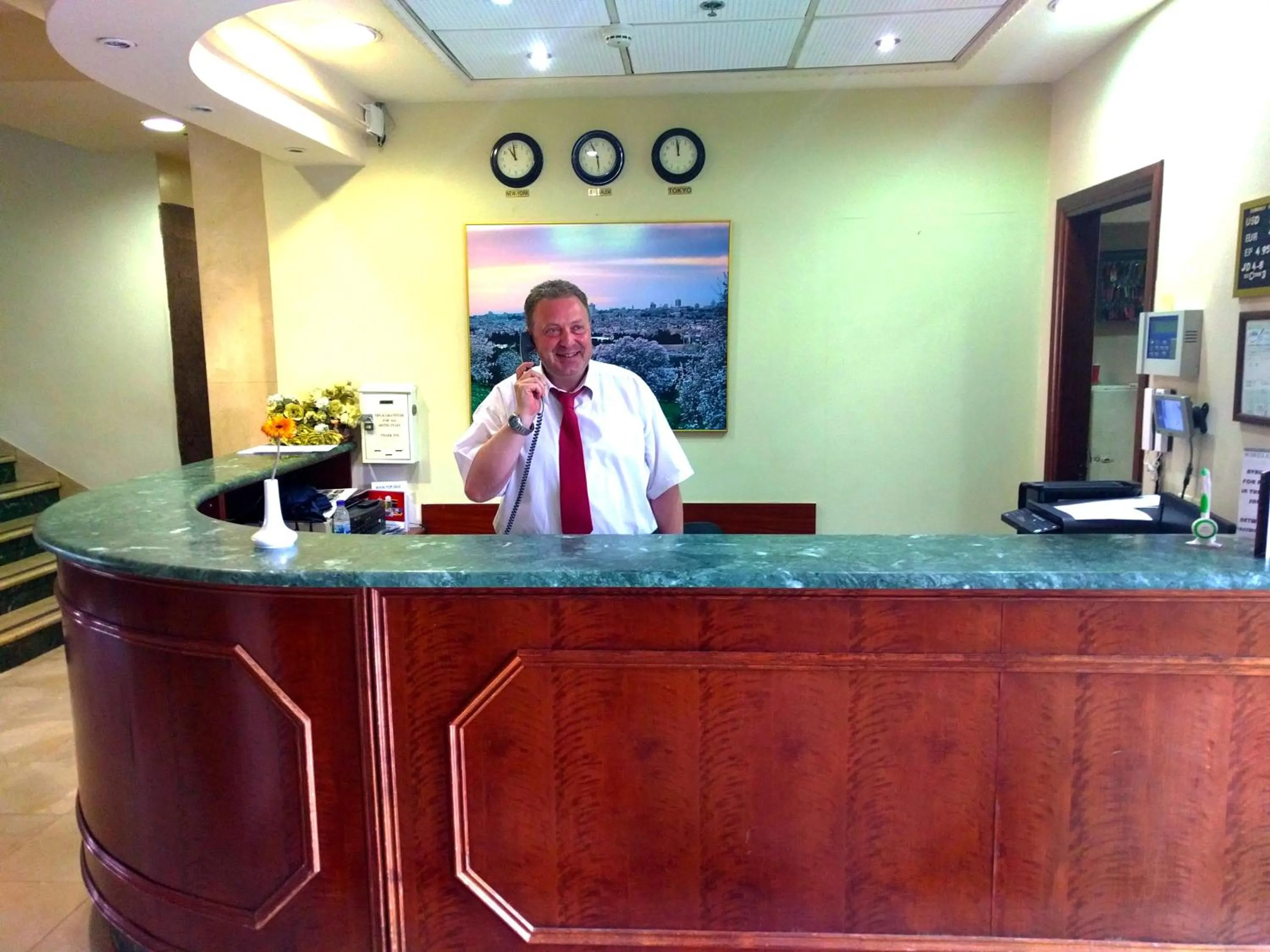 Lobby or reception in Holy Land Hotel