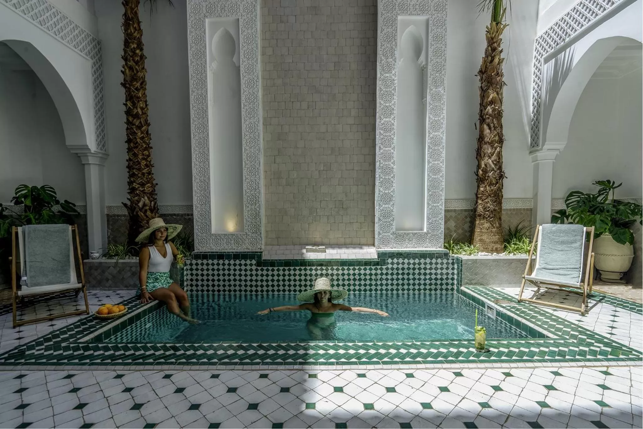 Lobby or reception, Swimming Pool in Riad Nelia De Marrakech Hotel Boutique & Spa