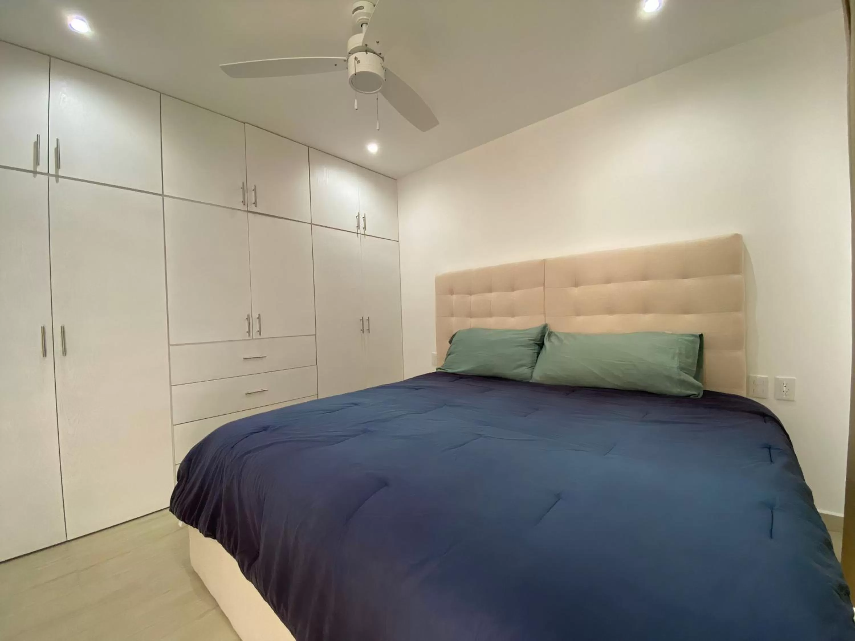 Bedroom, Bed in Apartment and Penthouse Blue Luxury Kukulkan Tulum