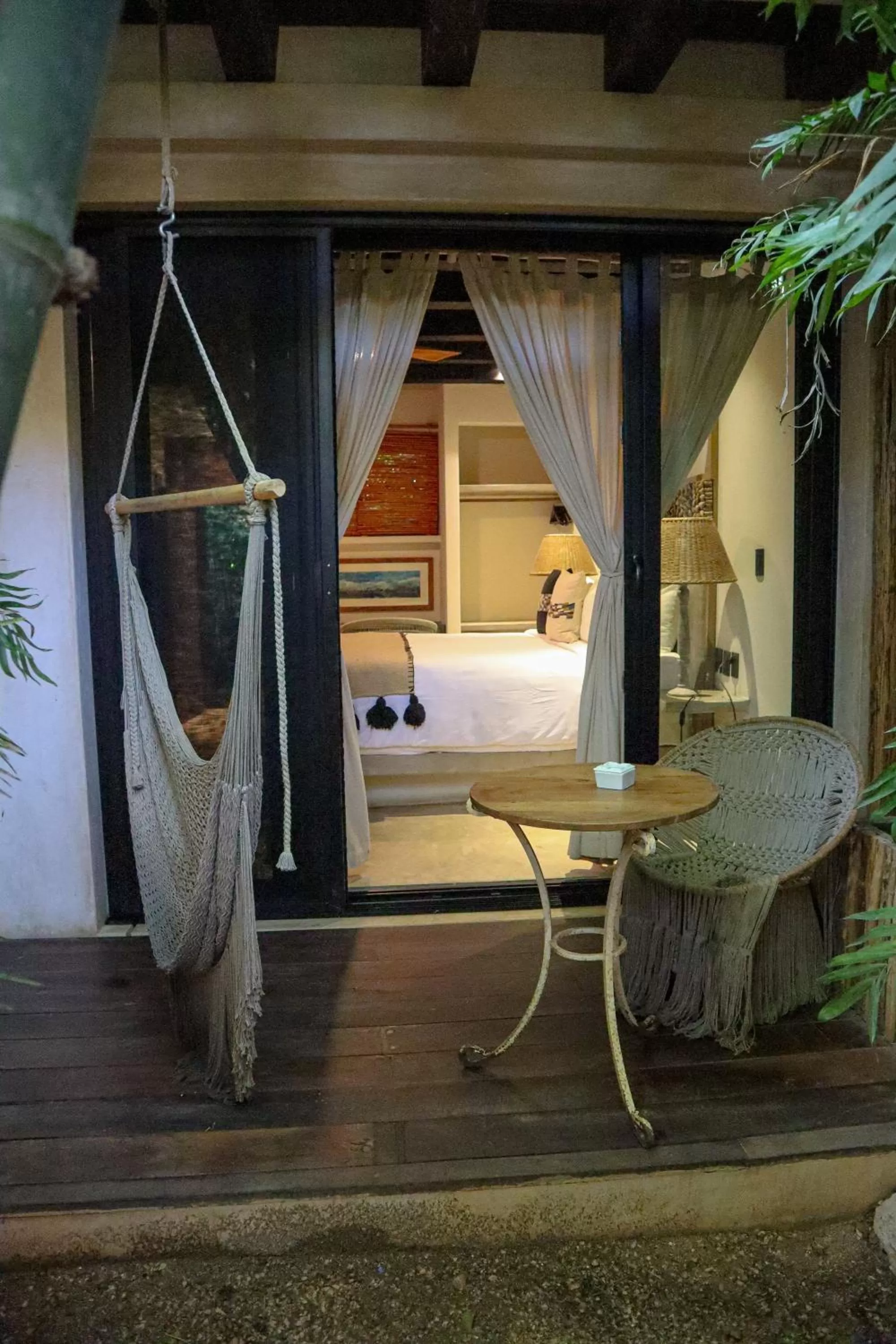 Balcony/Terrace, Bed in Orchid House Tulum Jungle