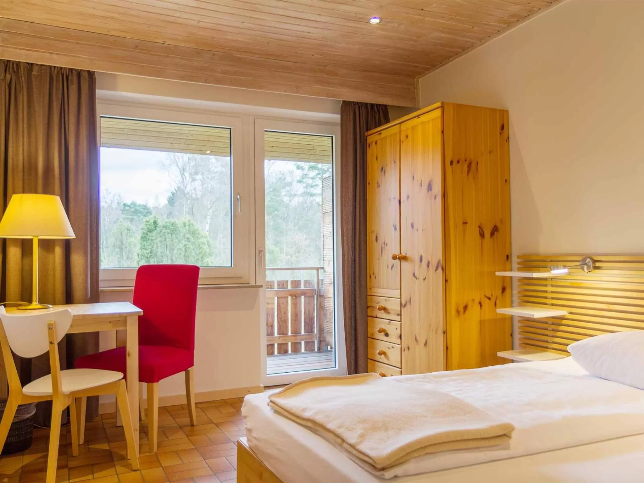 Bed in Biohotel Spöktal