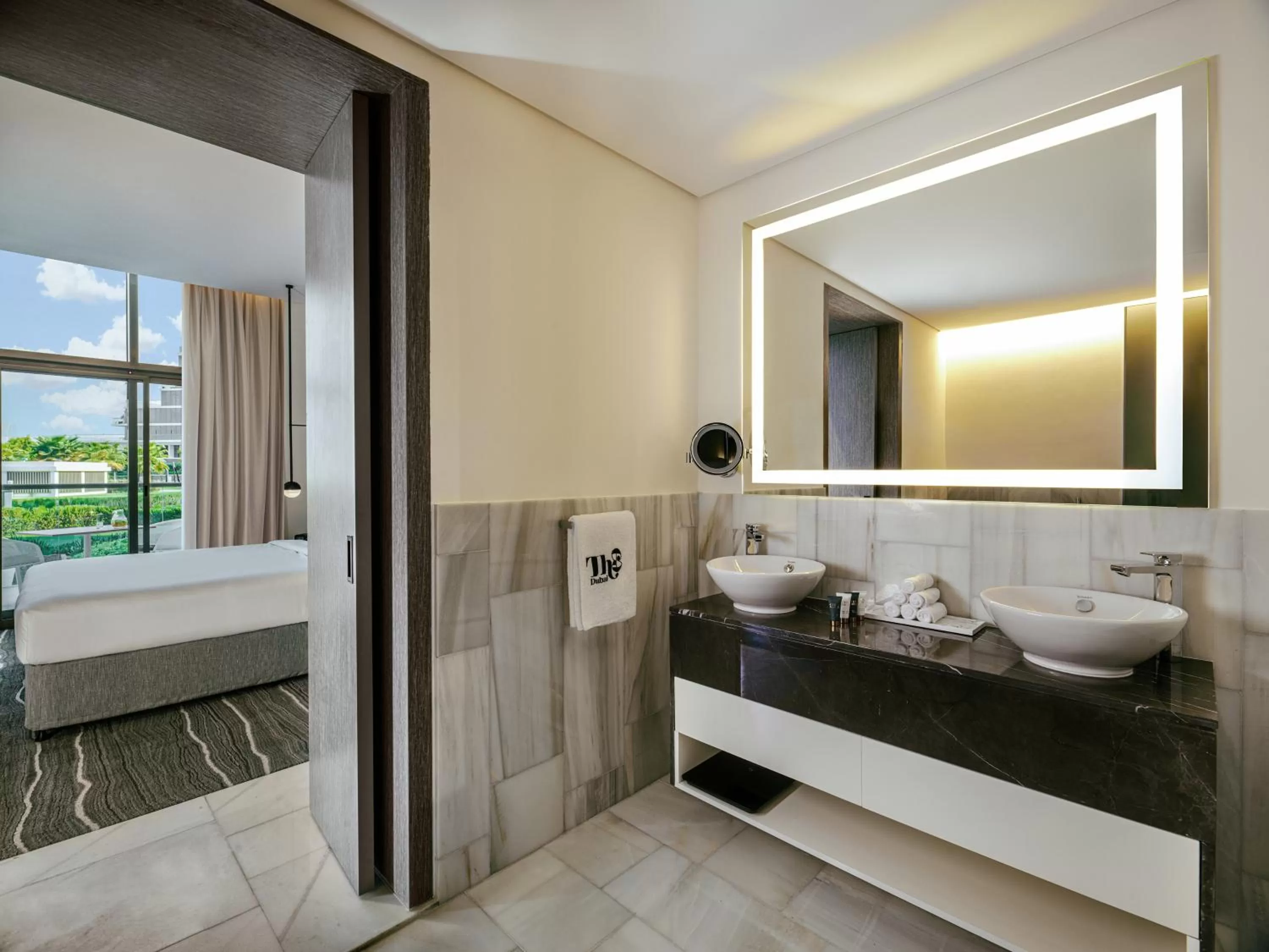 Bathroom, Bed in Th8 Palm Dubai Beach Resort Vignette Collection, an IHG hotel