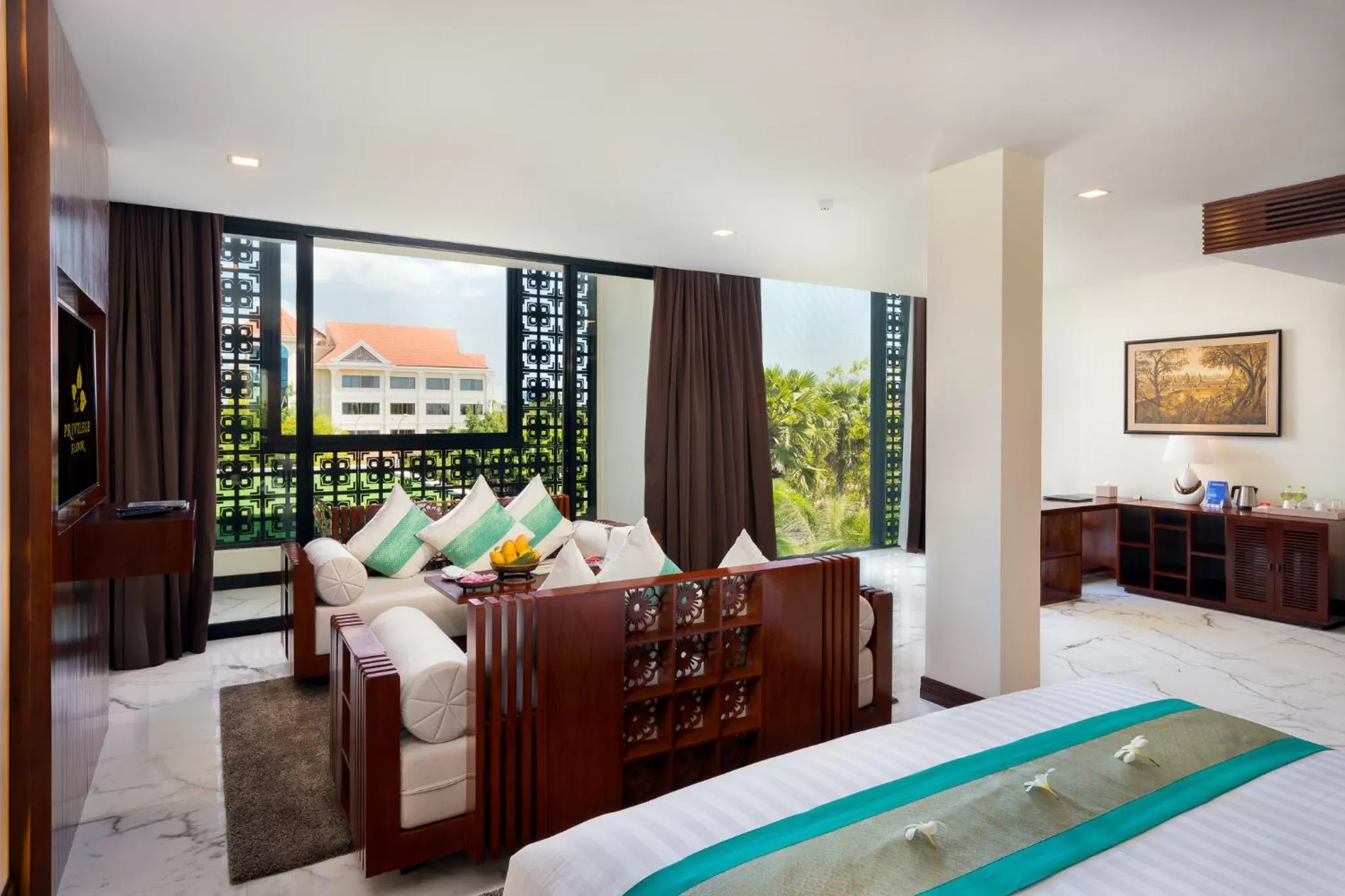 Living room, Bed in Lotus Blanc Resort