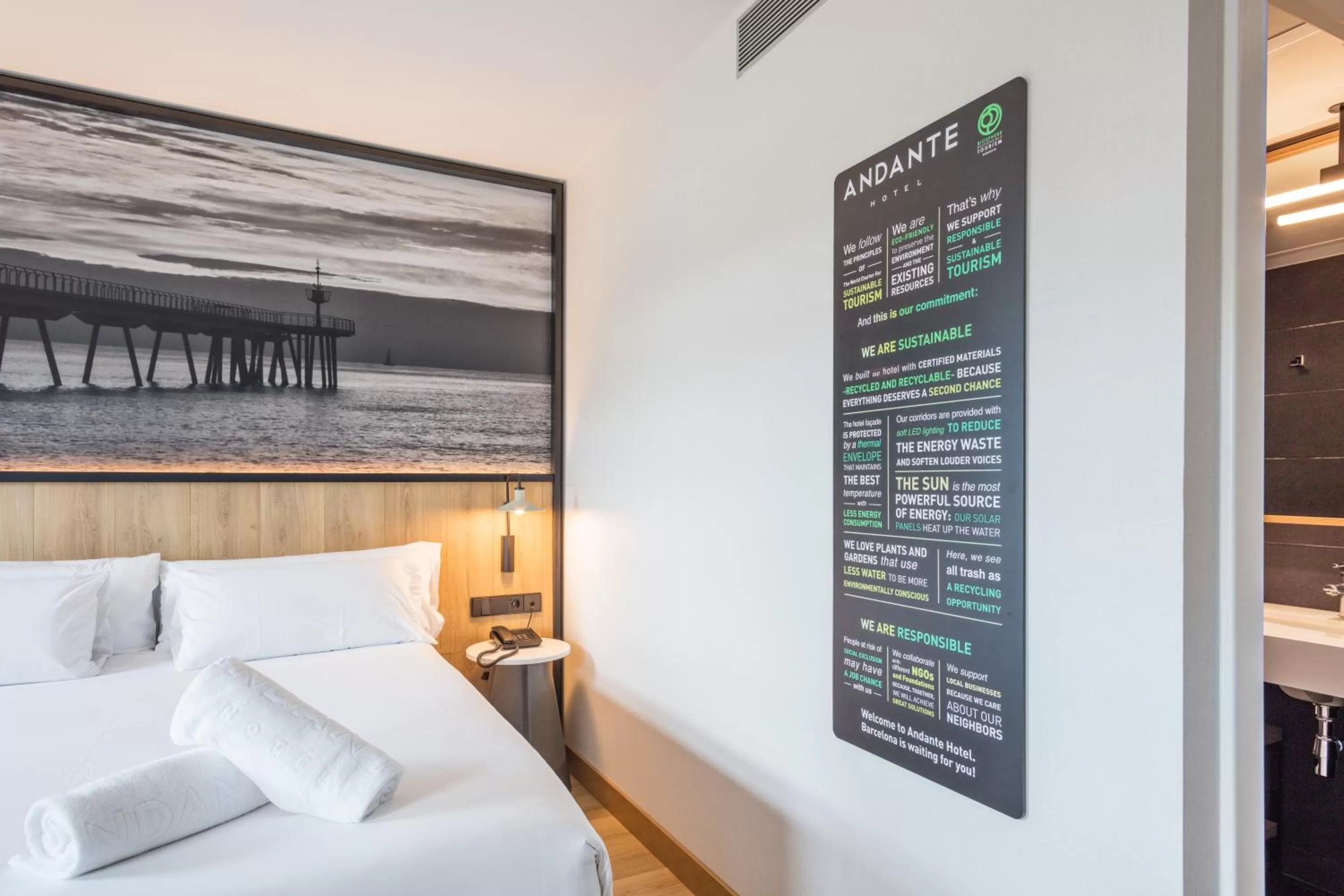 Decorative detail, Bed in Andante Hotel