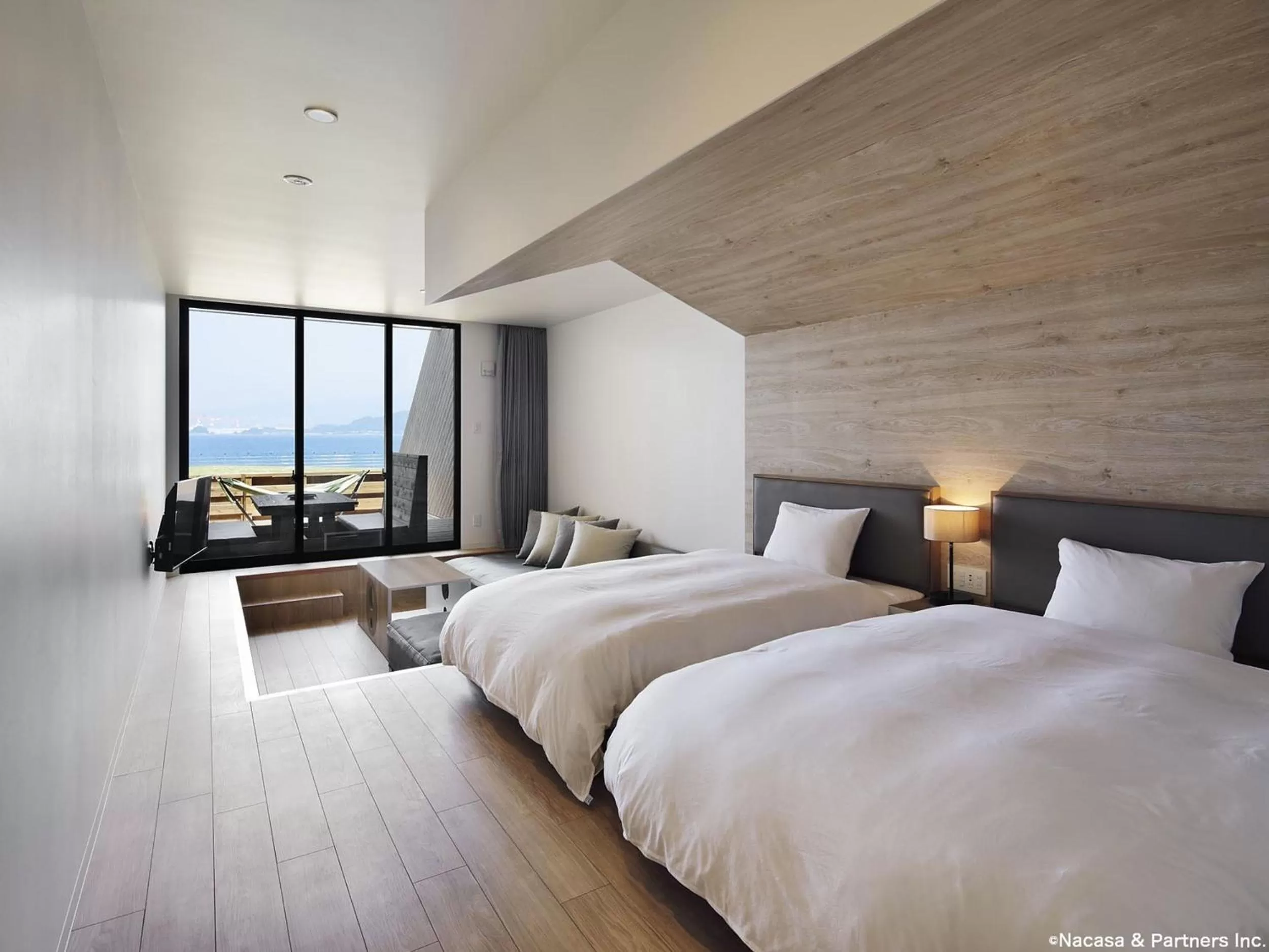 Photo of the whole room, Bed in i + Land Nagasaki