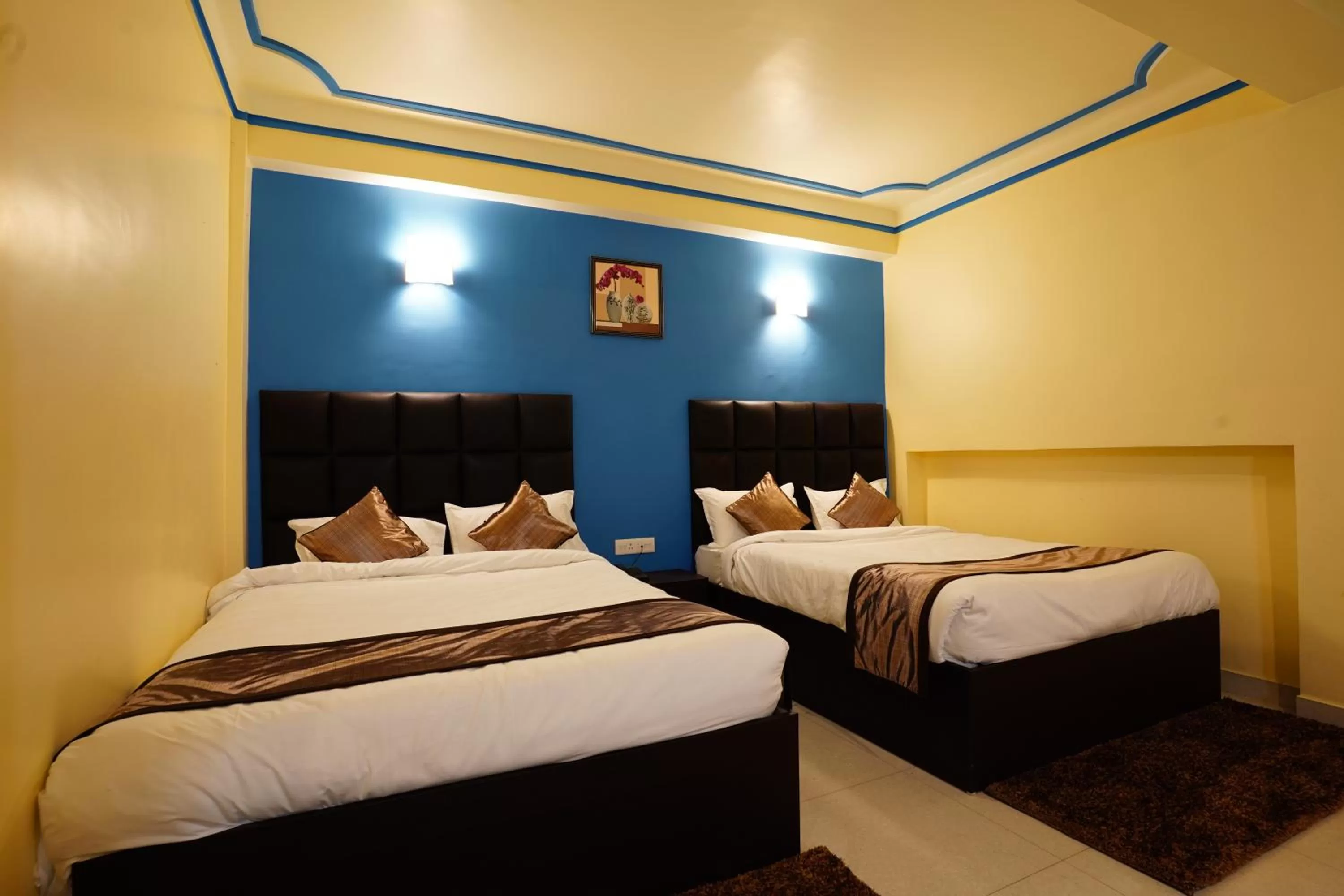 Bed in Hotel White Lotus Gangtok