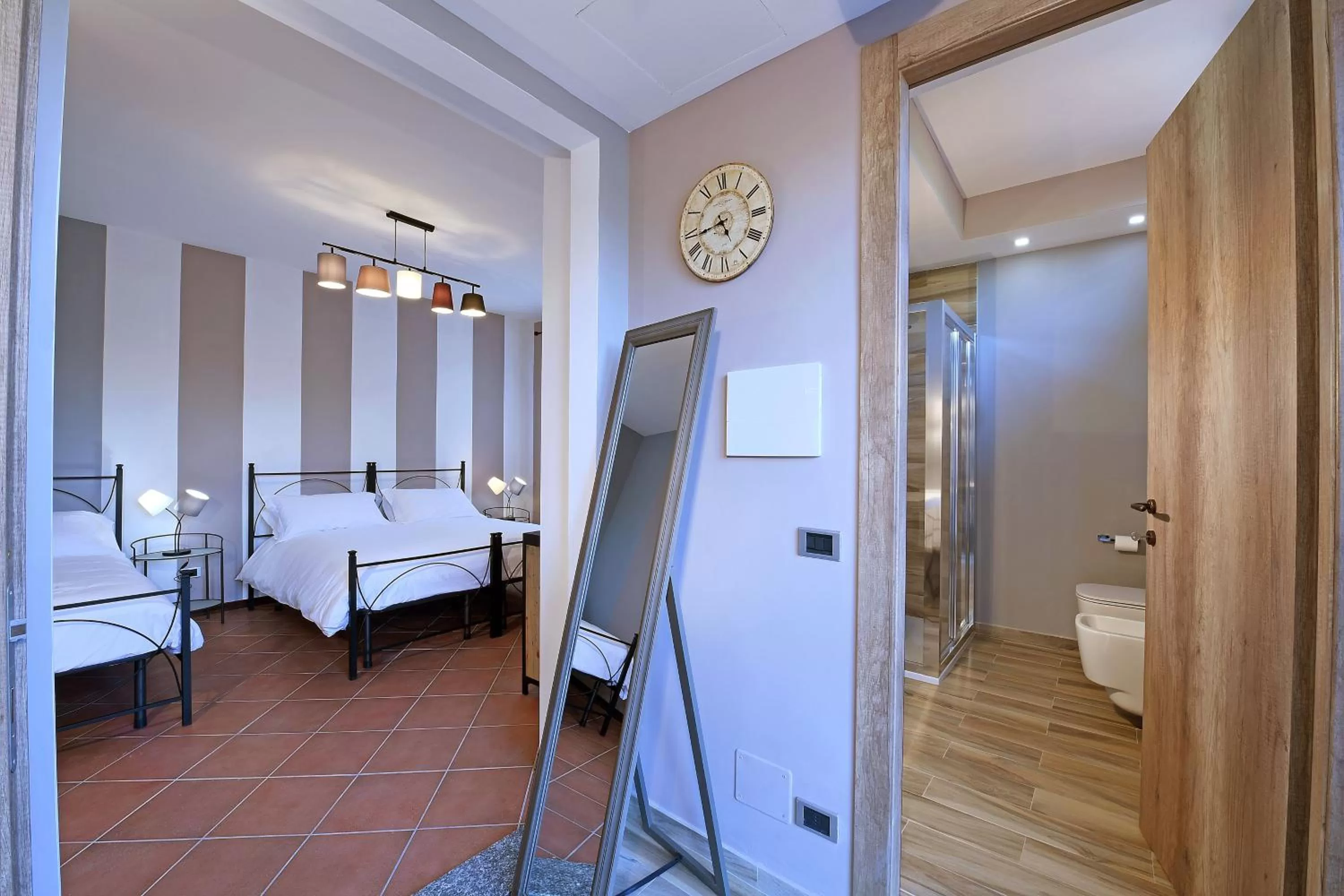 Bed in Panoramic Villa Garassino - country rooms and fine restaurant