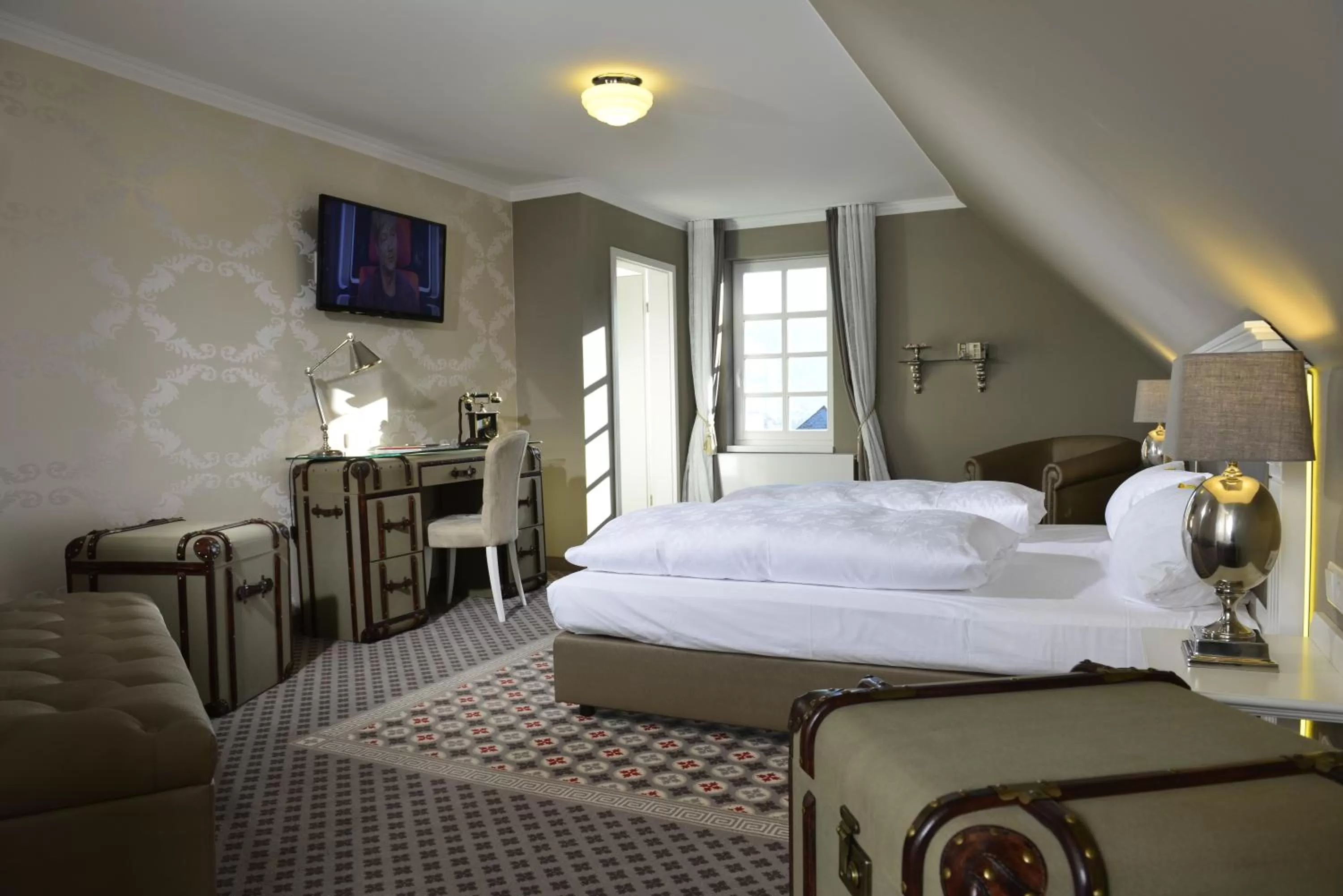 Bedroom, Bed in Hotel Alte Schule