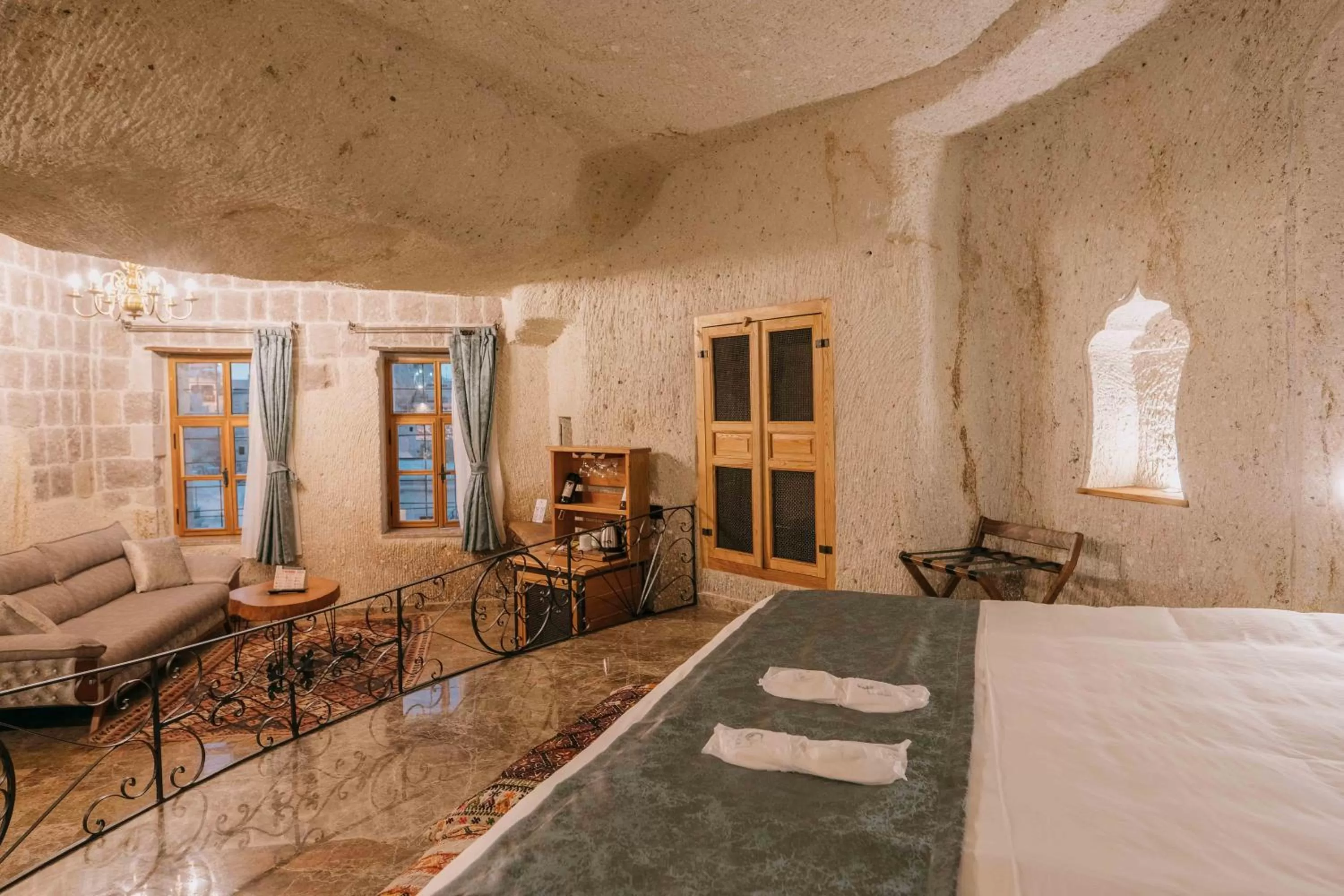 Bed in Lunar Cappadocia Hotel