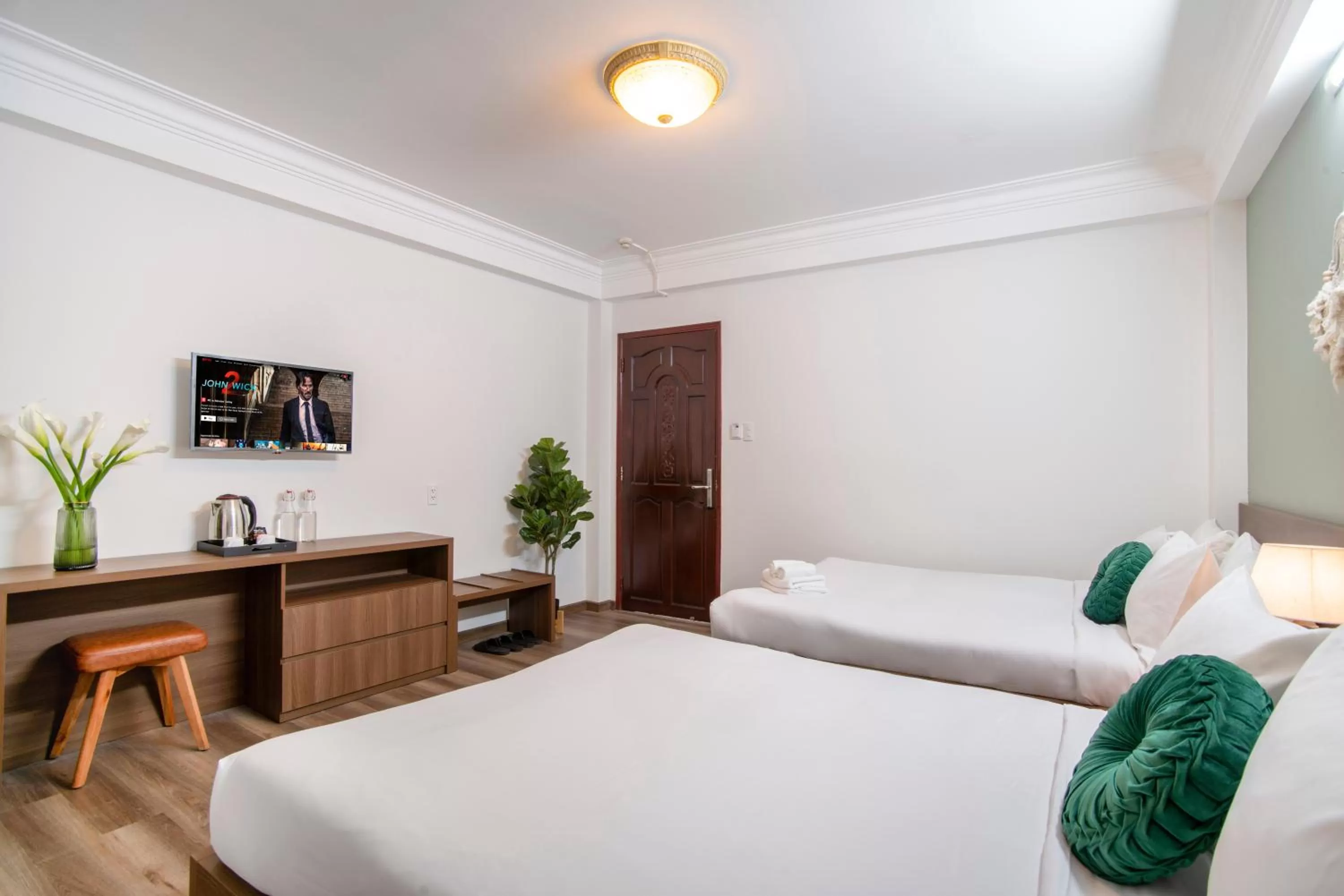 Bed in SAZI BEN THANH Hotel HCM