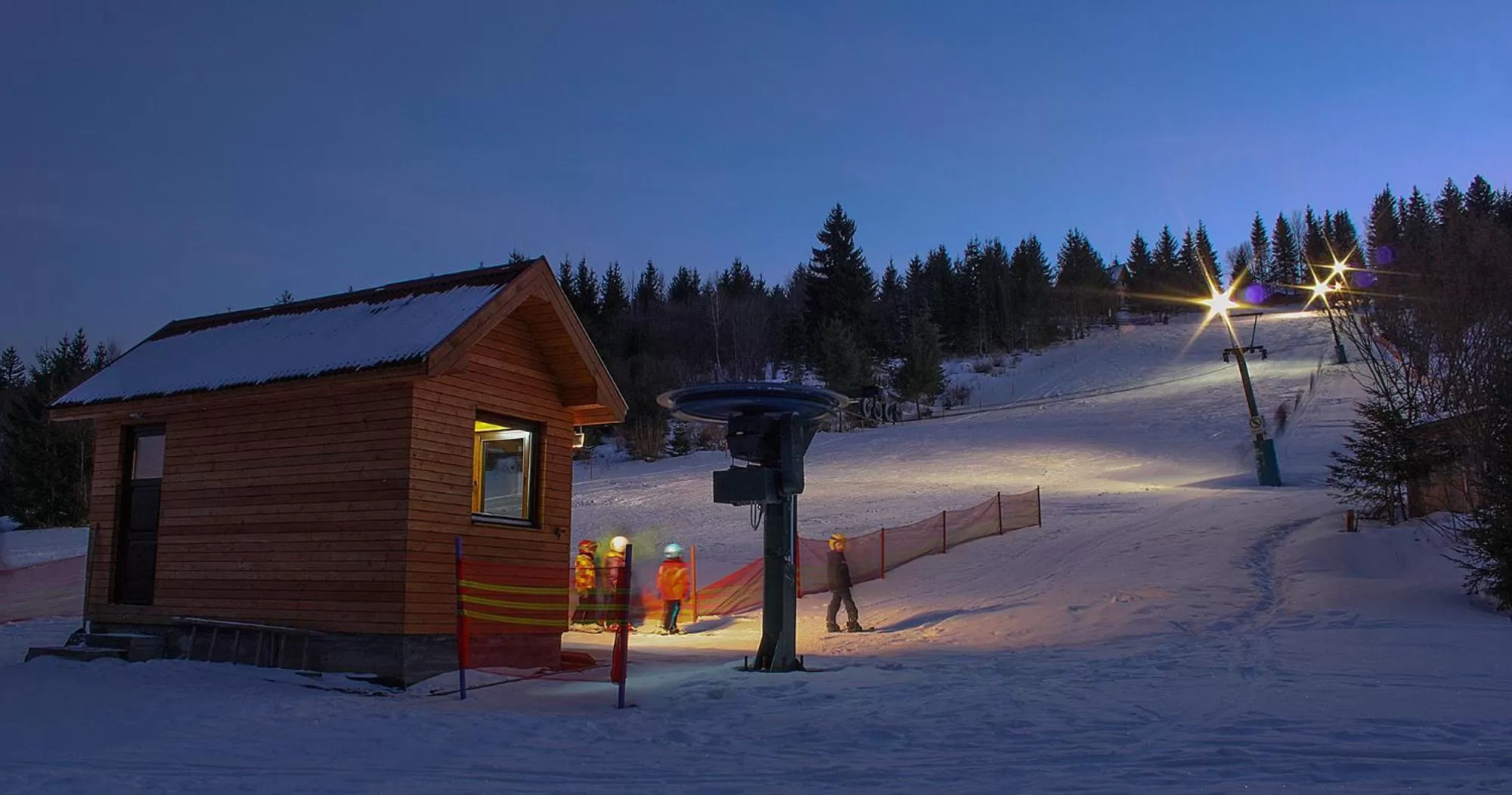 Skiing, Winter in Mountain-Rest Pension