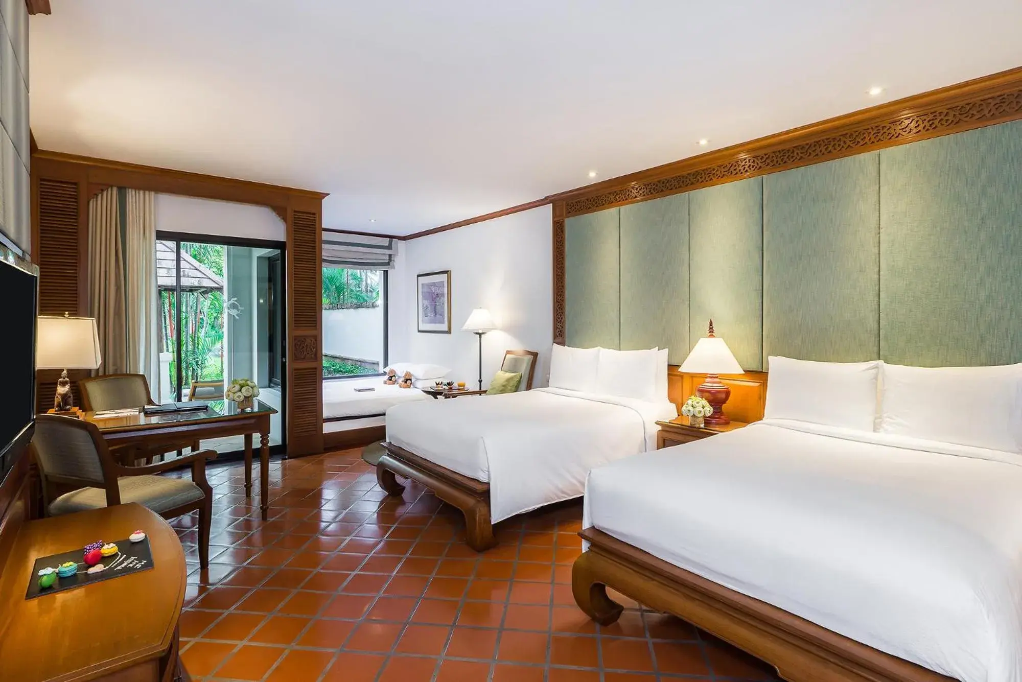 Grande Family Room with Two Double and Kids Bed and Garden View in JW Marriott Phuket Resort and Spa Grande Family Room with Two Double and Kids Bed and Garden View in JW Marriott Phuket Resort and Spa