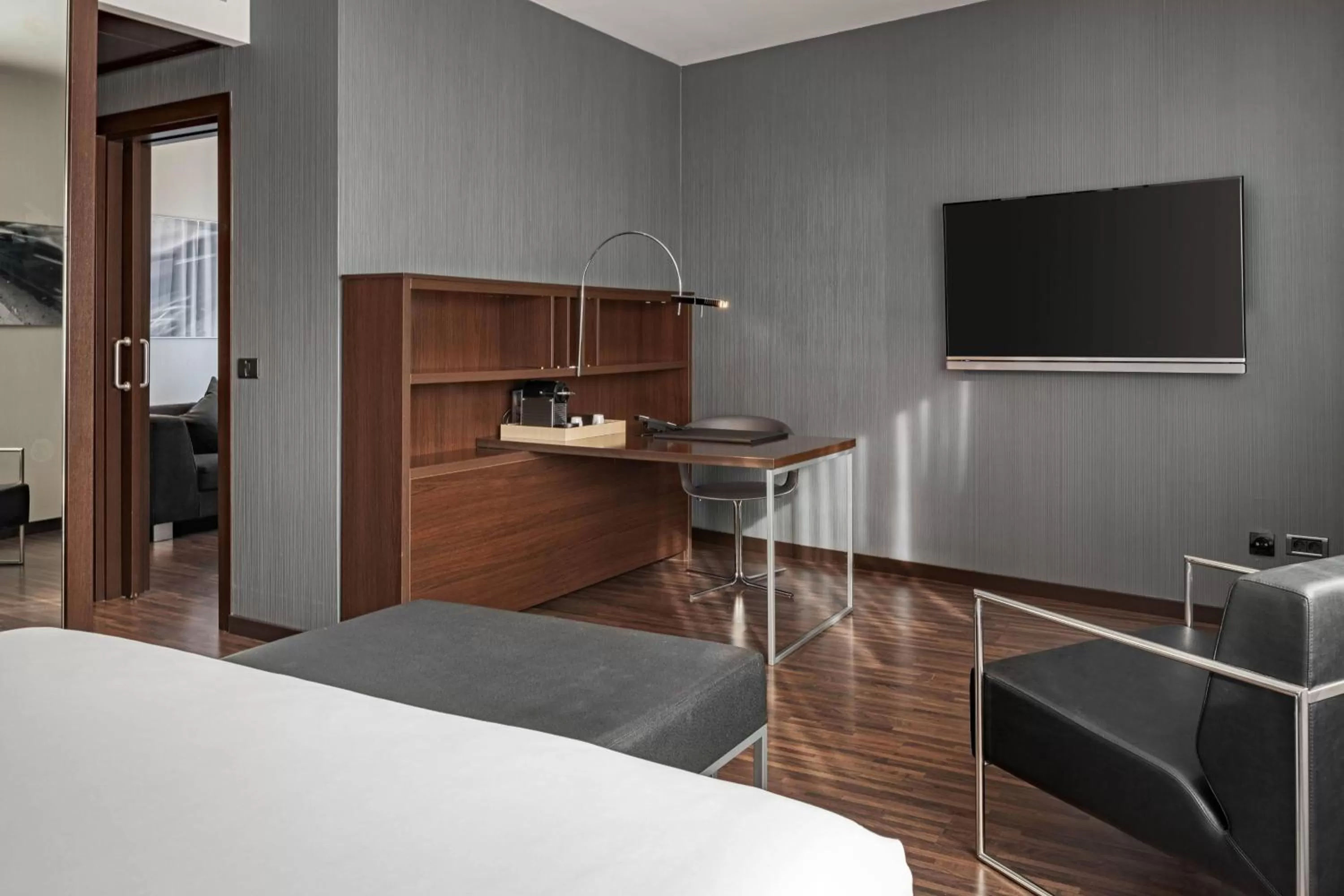 Photo of the whole room, Bed in AC Hotel San Sebastián de los Reyes by Marriott