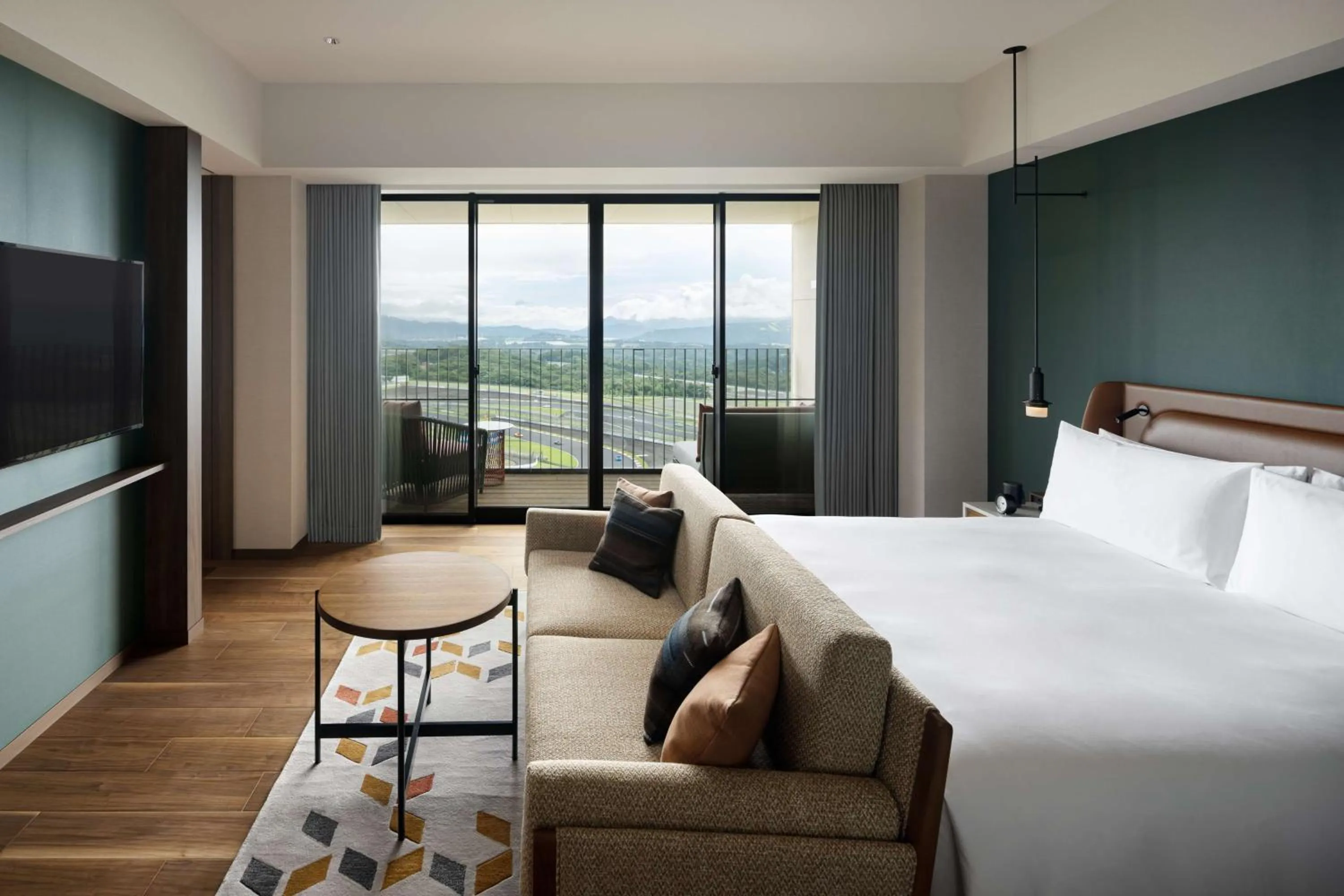 View (from property/room), Bed in Fuji Speedway Hotel, in The Unbound Collection by Hyatt